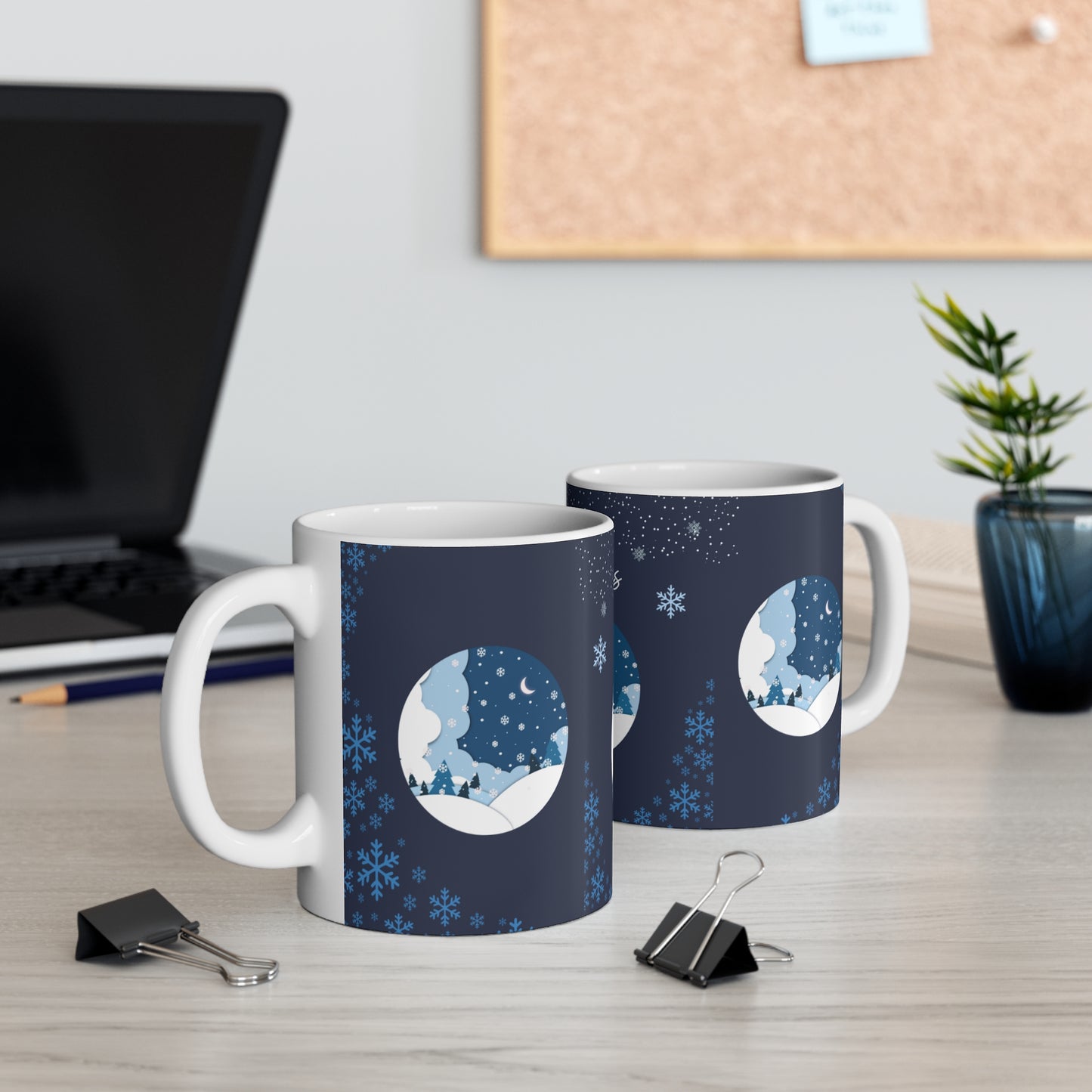 Cozy Christmas Mug, Winter Wonderland Coffee Cup, Holiday Gift, Seasonal Drinkware, Festive Kitchen Decor, Snowy Night Mug