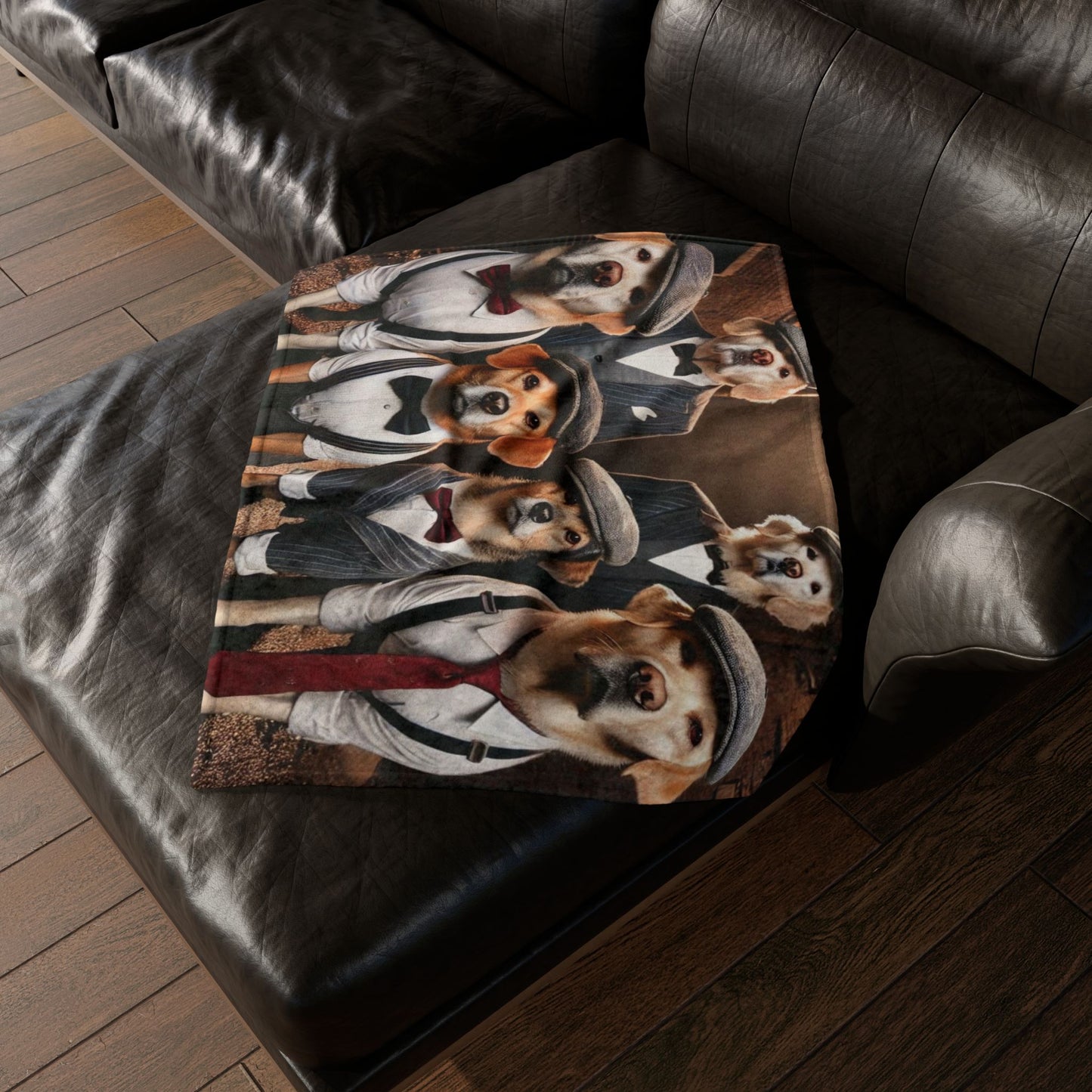 Stylish Dog-Themed Blanket, Fun Pet Gift, Cozy Home Decor, Dog Lover's Celebration Blanket, Unique Pet Lover Gift, Cute Puppy Blanket