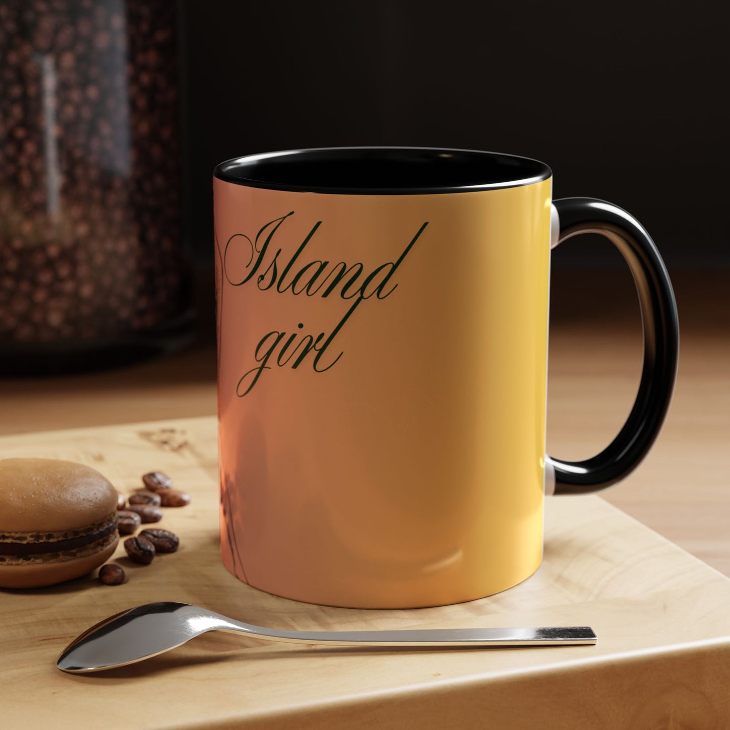 Island Girl Accent Coffee Mug | Retro Drinkware, Beach Gift, Summer Vibes, Unique Morning Brew, Gift for Her