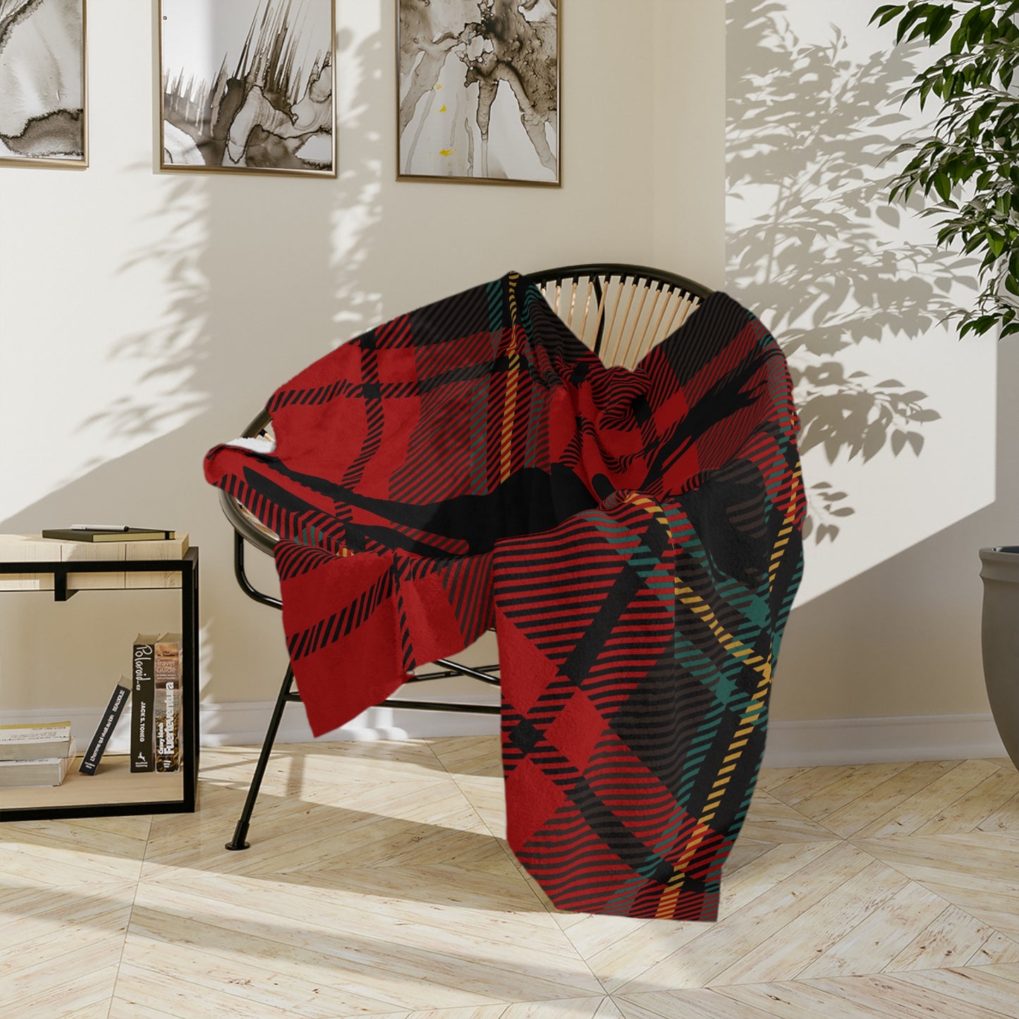 Cozy Plaid Deer Blanket