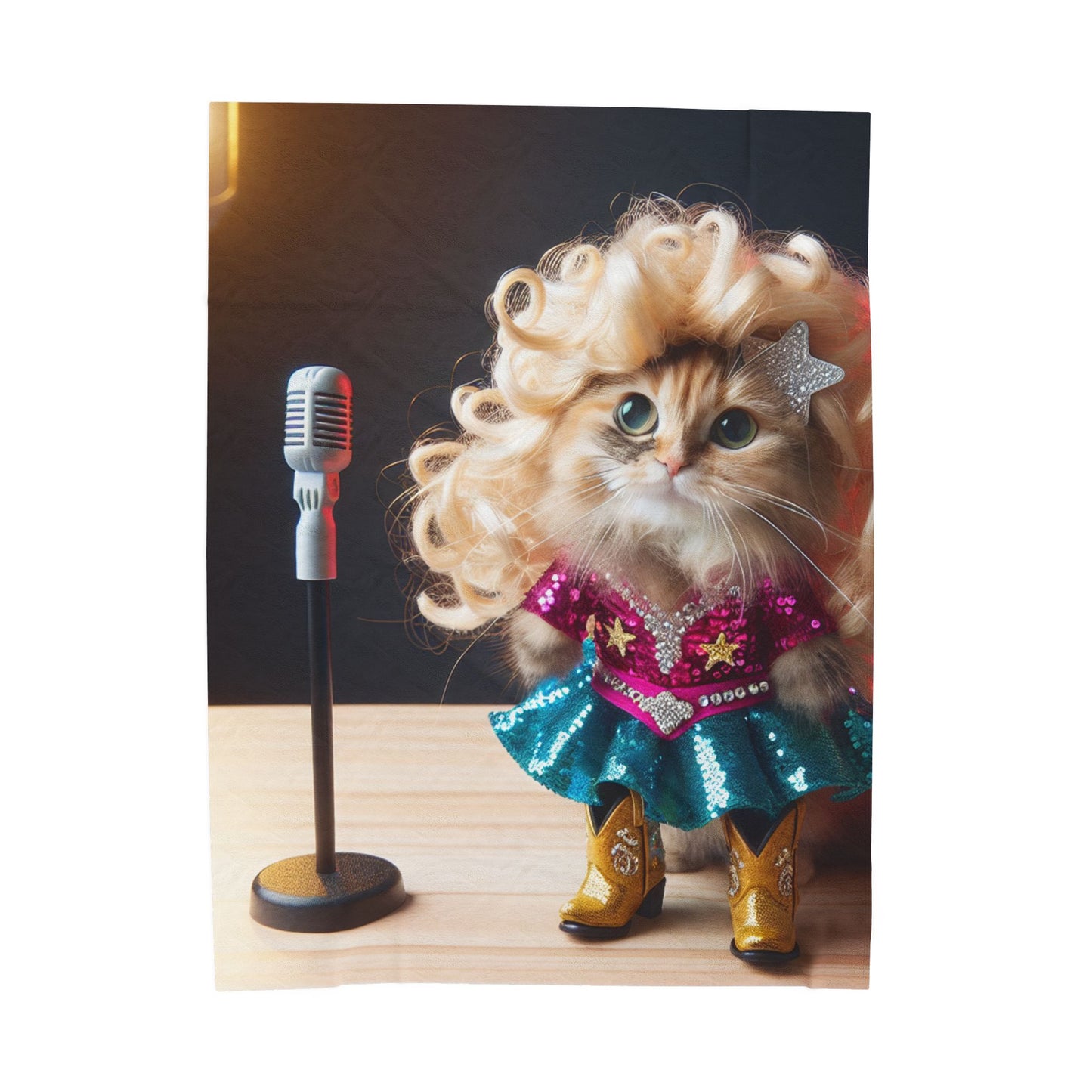 Funny Cat Diva Velveteen Plush Blanket, Cozy Cat Lover Gift, Fun Home Decor, Perfect for Pet Lovers, Unique Cat Themed Gift