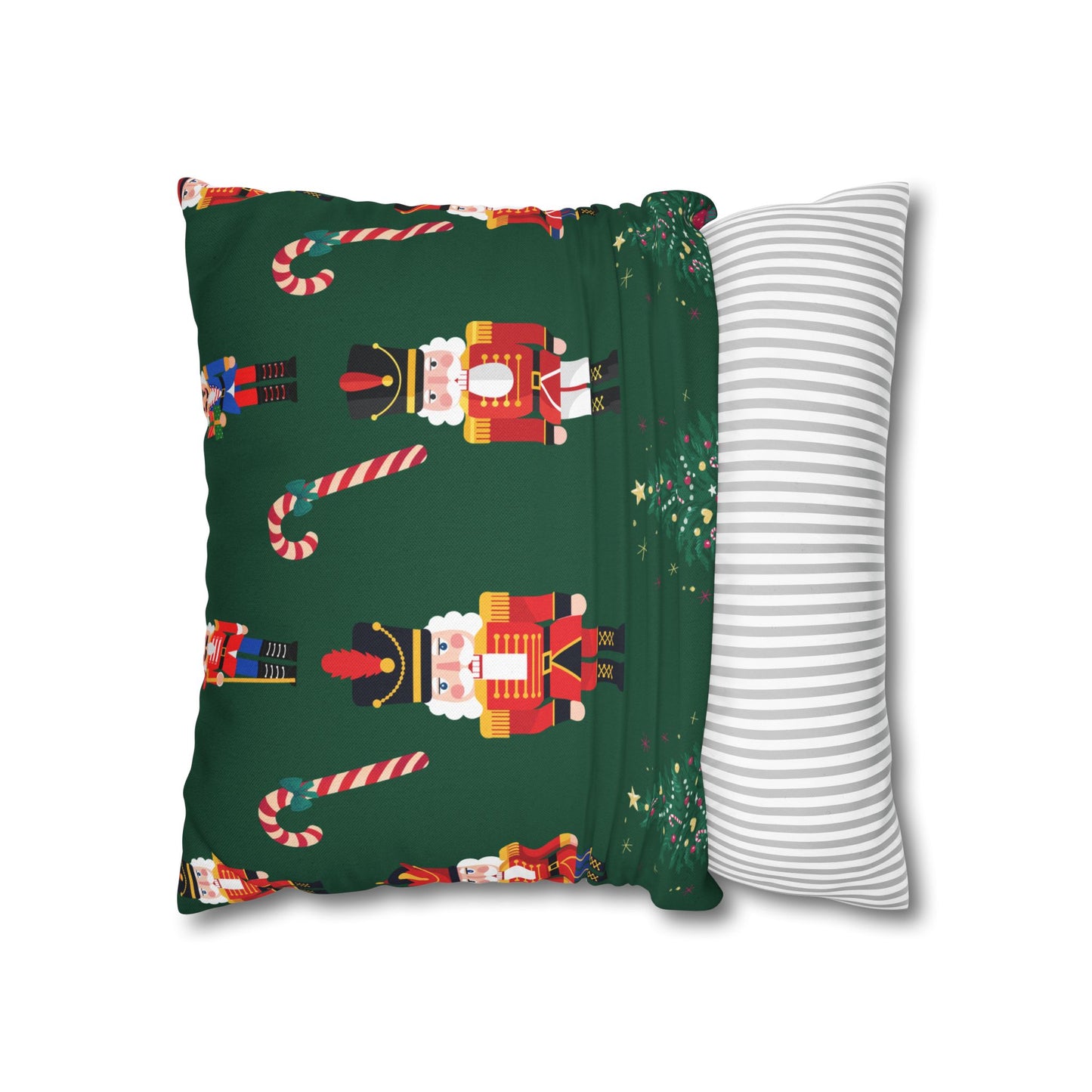 Nutcracker Christmas Pillowcase — Festive Green Holiday Throw Pillow Cover