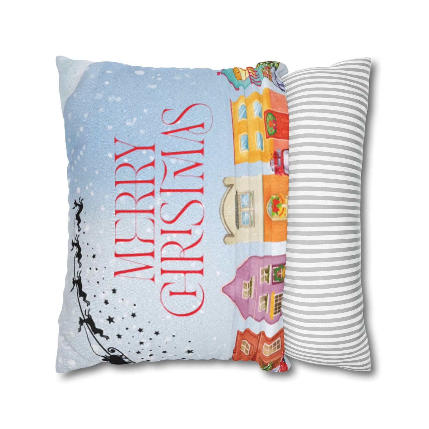 Christmas Decorative Pillowcase with Merry Christmas Design, Holiday Home Decor, Seasonal Cushion Cover, Gift for Her, Festive Accent