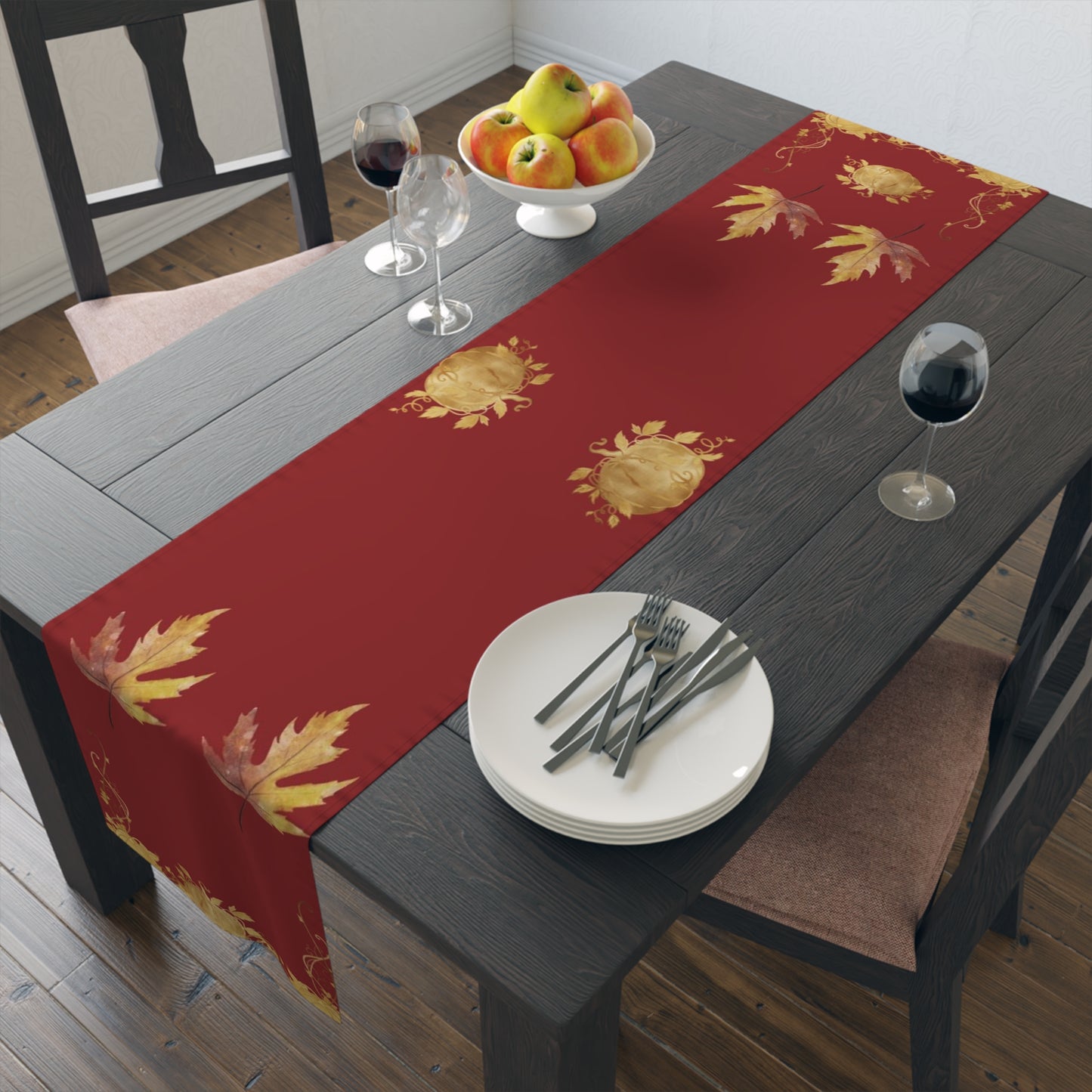 Autumn Leaves Table Runner - Cozy Cotton & Poly Decor