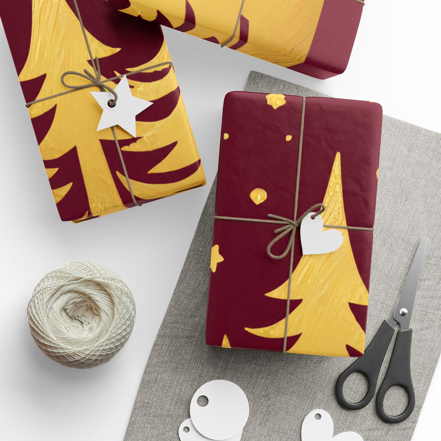 Golden Sparkle Christmas Wrapping Paper | Holiday Gift Wrap, Festive Wrap for Gifts, Seasonal Decoration, Birthday, New Year