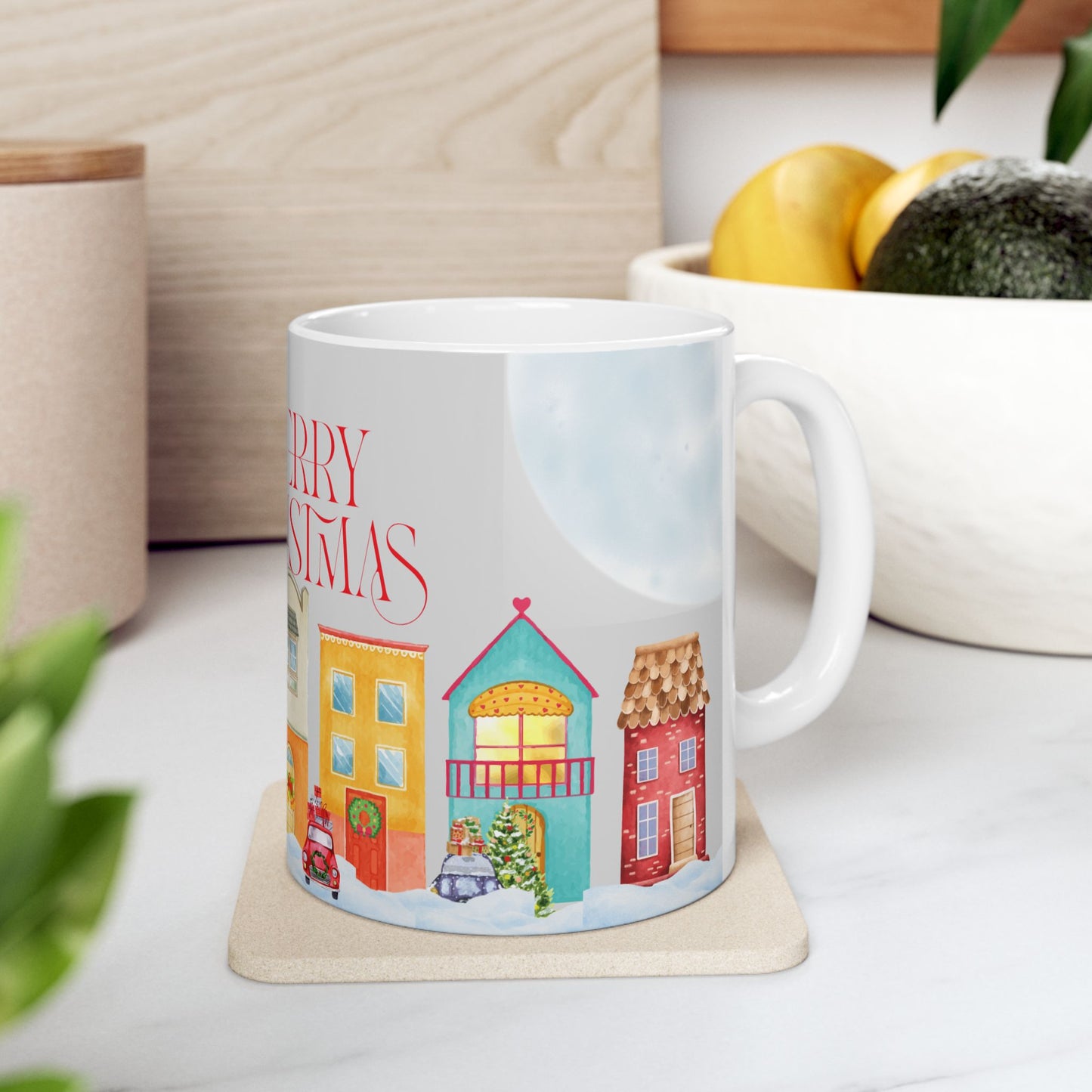 Christmas Ceramic Mug, Festive Holiday Drinkware, Merry Christmas Gift, Winter Décor, Cheerful Coffee Cup