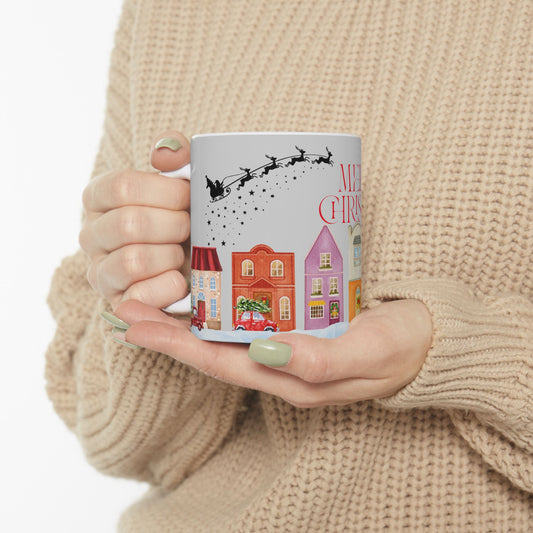 Christmas Ceramic Mug, Festive Holiday Drinkware, Merry Christmas Gift, Winter Décor, Cheerful Coffee Cup