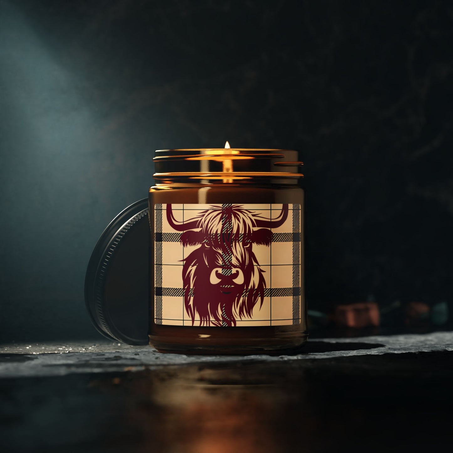 Rustic Highland Cow Scented Soy Candle, Cozy Home Decor, Gift for Candle Lovers, Farmhouse Vibes, Eco-Friendly Aromatherapy