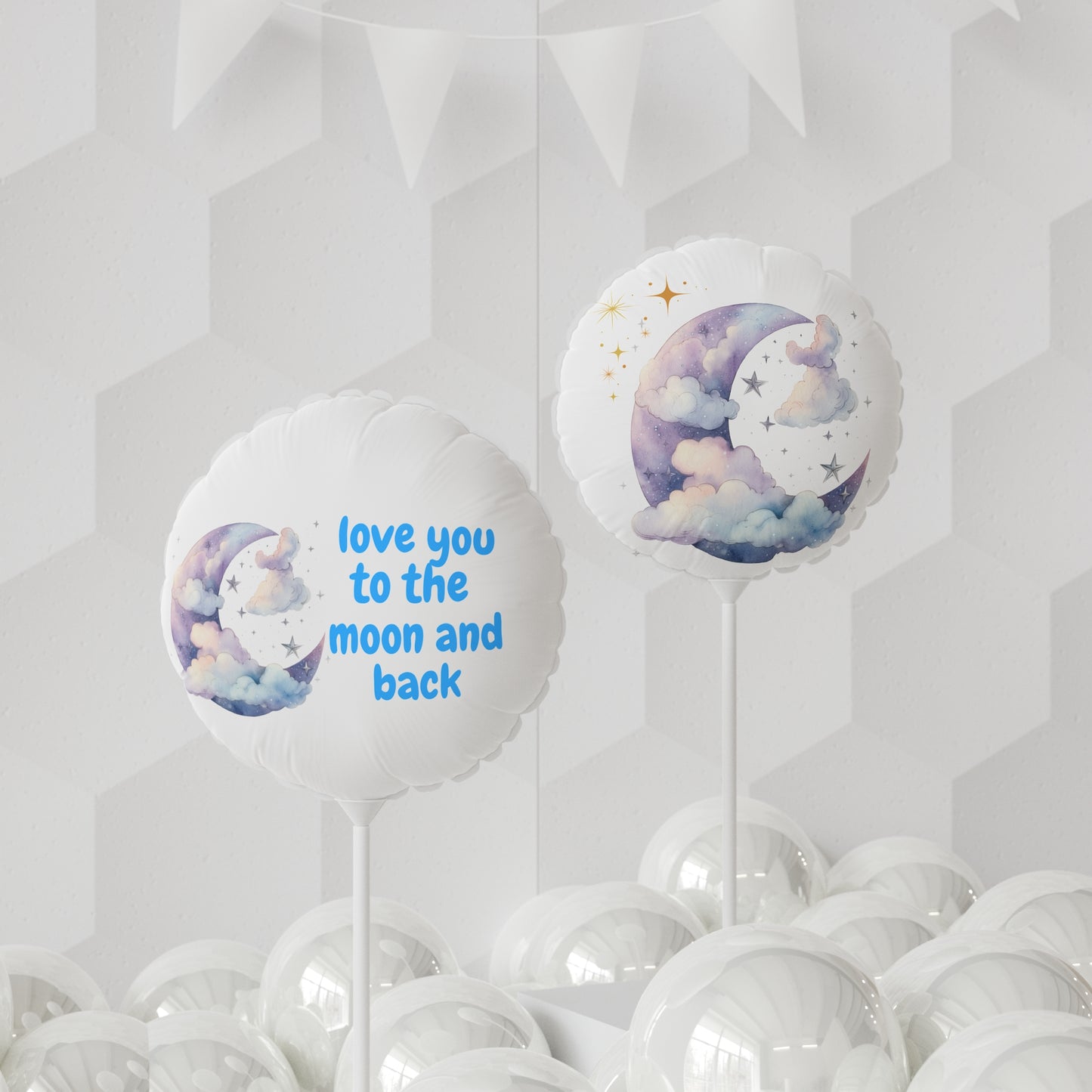 Love You to the Moon and Back Balloons - Round & Heart-shaped, Party Decorations, Baby Shower, Birthday, Engagement, Wedding, Celebrations