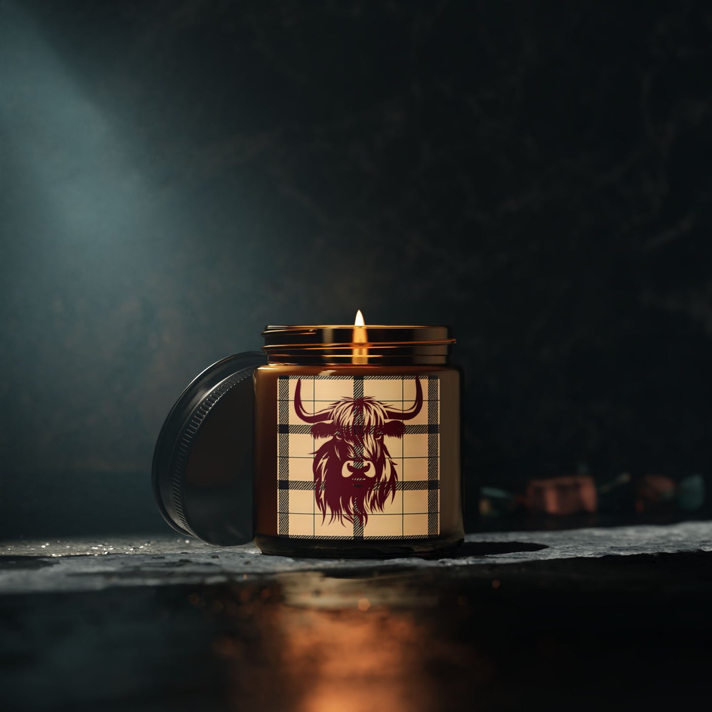 Rustic Highland Cow Scented Soy Candle, Cozy Home Decor, Gift for Candle Lovers, Farmhouse Vibes, Eco-Friendly Aromatherapy