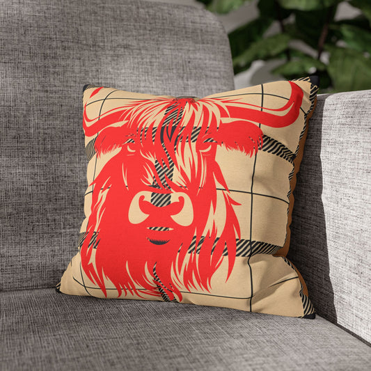 Rustic Highland Cow Pillowcase | Cozy Farmhouse Decor, Animal Lover Gift, Unique Home Accent, Throw Pillow Cover, Country Style Decor