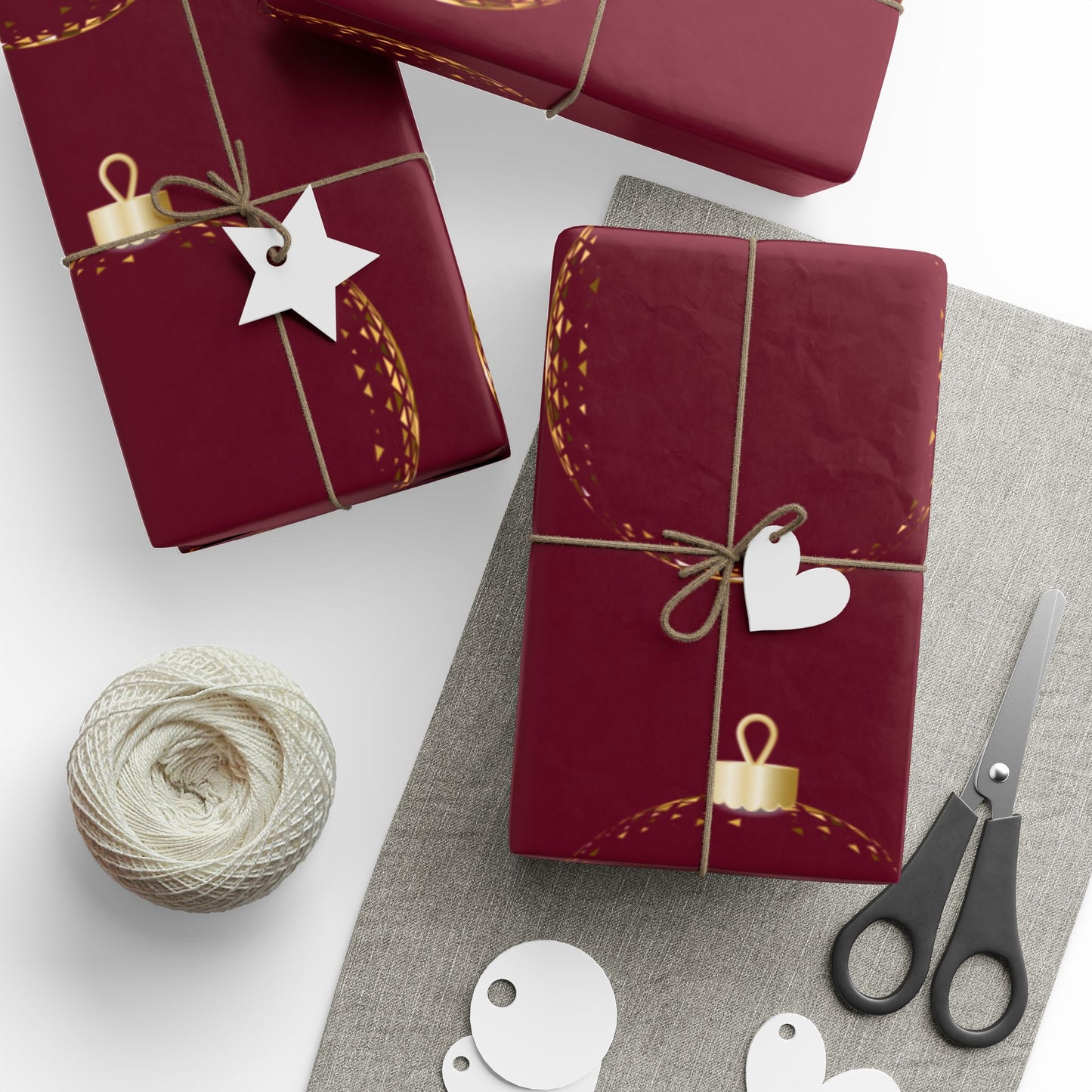 Elegant Holiday Wrapping Paper, Festive Gift Wrap, Christmas Paper, Ornament Design, Eco-Friendly Gift Wrap