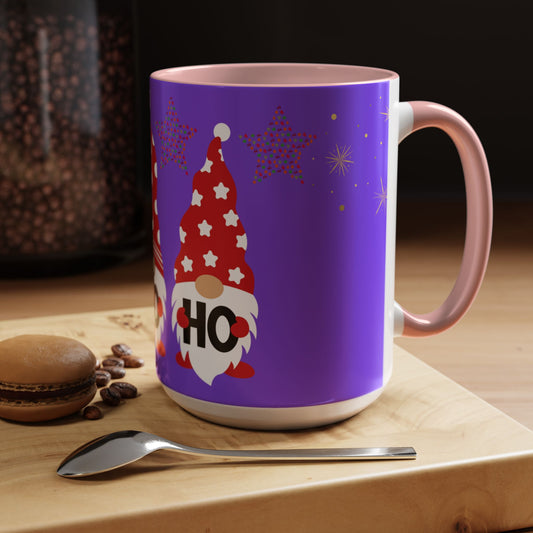 Gnome Holiday Coffee Mug, Festive Mug, Christmas Gift Mug, Cute Gnome Cup, Ho Ho Ho Coffee Mug
