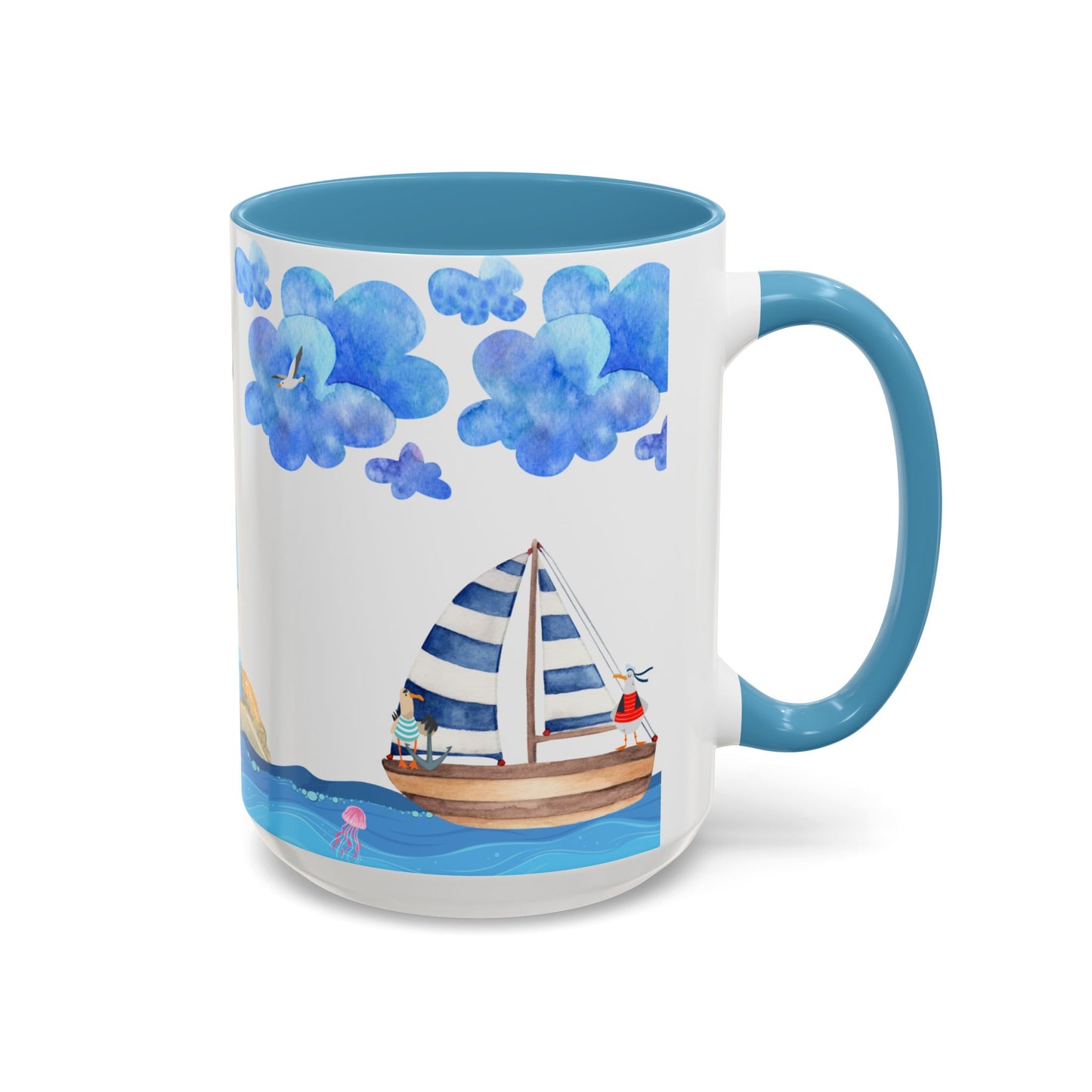 Coastal Lighthouse Coffee Mug, Nautical Drinkware, Beach Themed, Ocean Lover Gift, Relaxing Home Decor