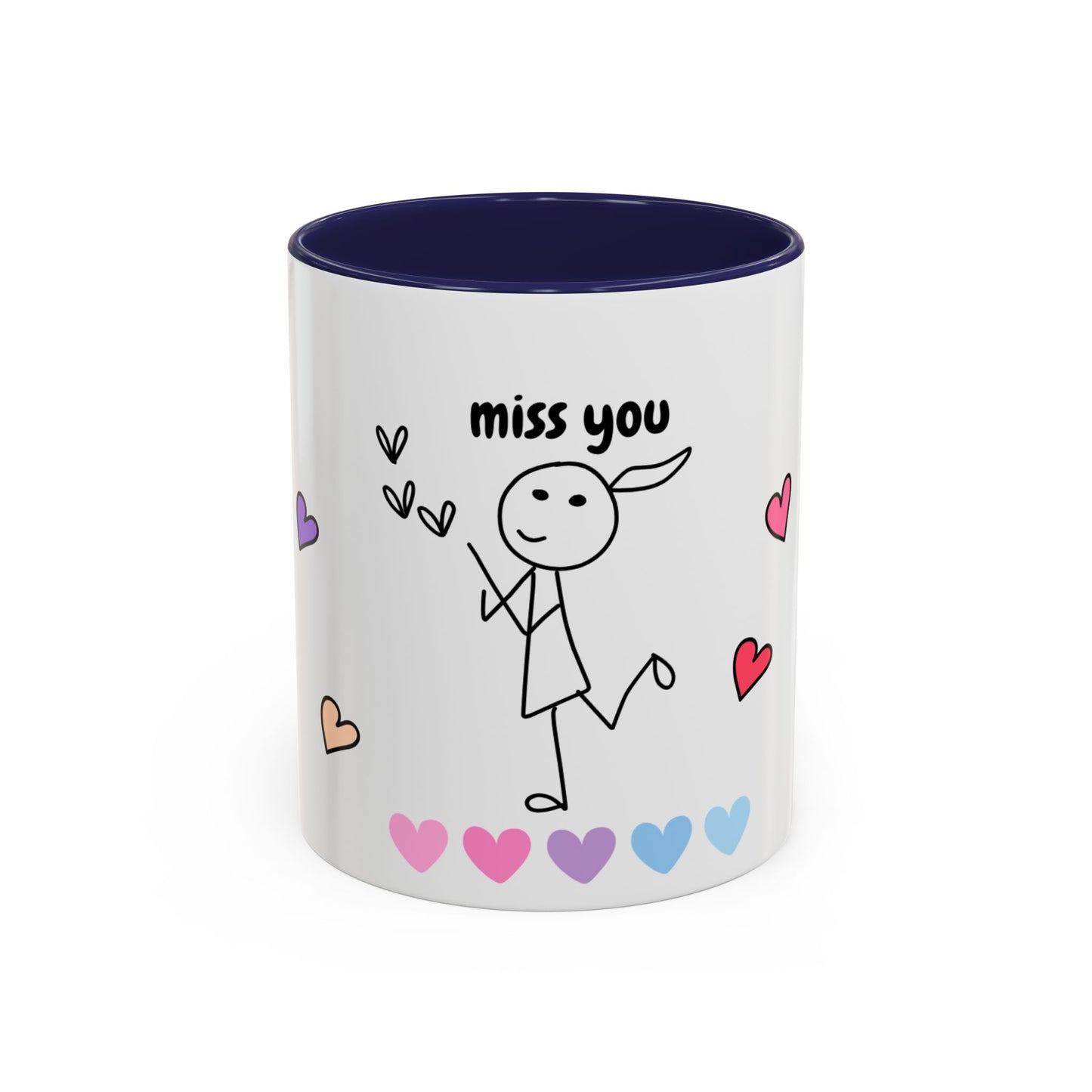 Miss You Accent Coffee Mug - Heartwarming Gift for Friends, Loved Ones, Birthdays, Valentine's Day, Coffee Lovers