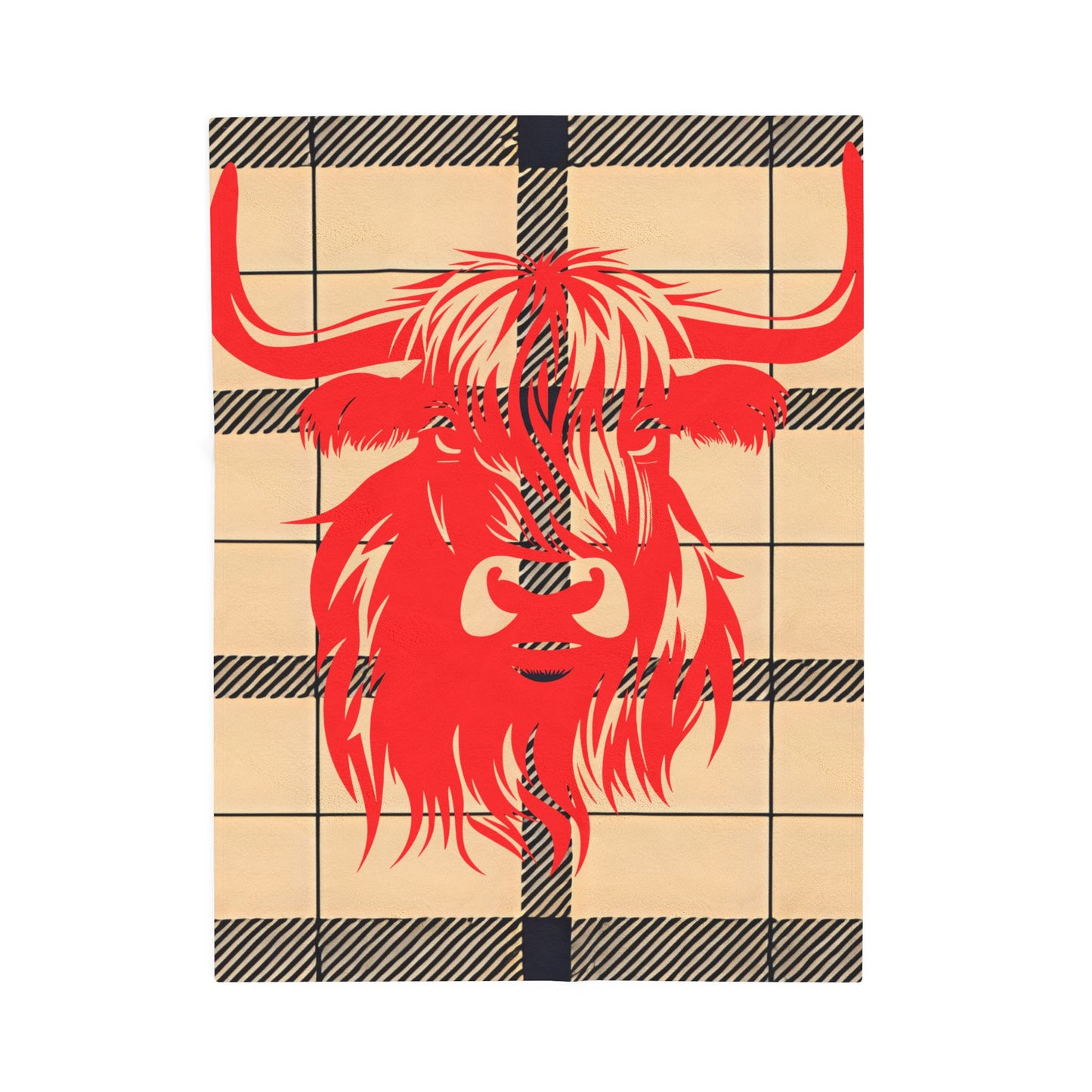 Highland Cow Plush Blanket, Cozy Home Decor, Farmhouse Throw, Gift for Cow Lovers, Warm Blanket for All Seasons