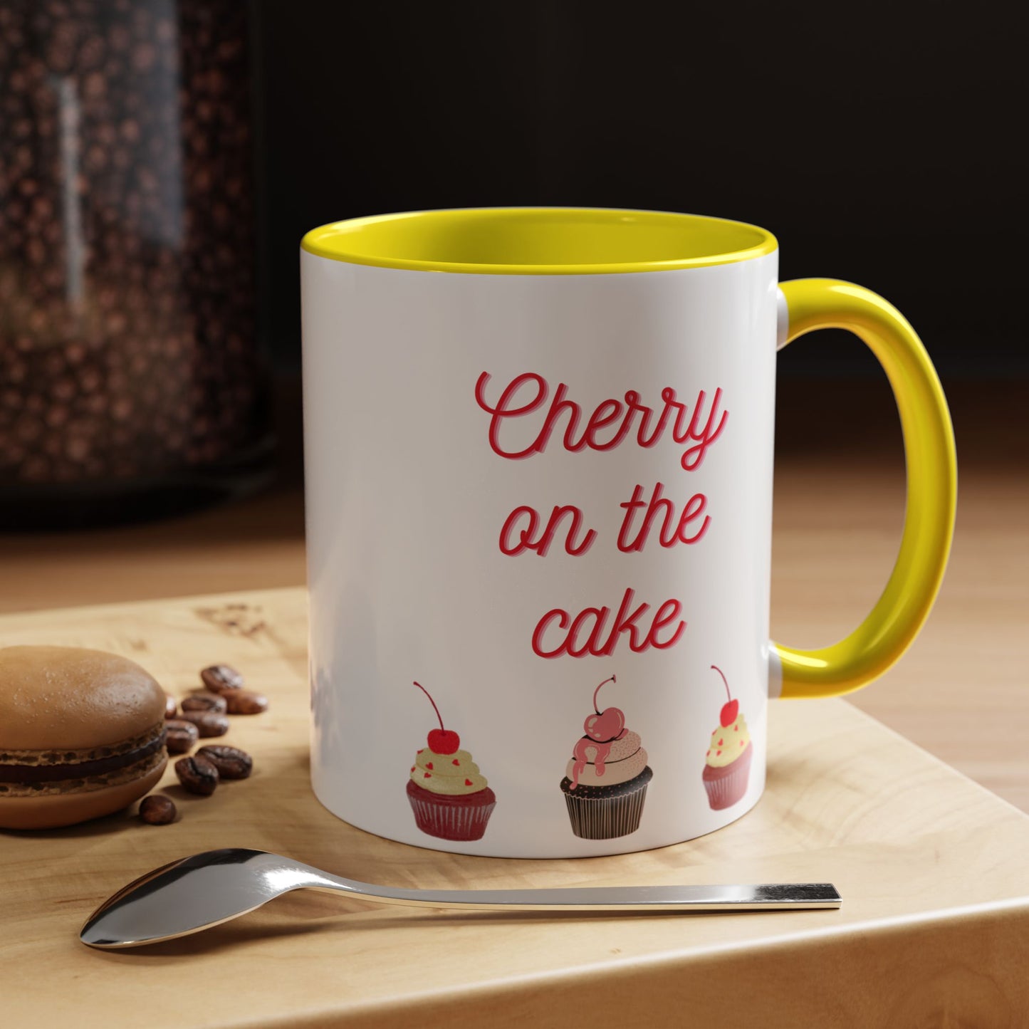 Cute Cupcake Themed Coffee Mug, Sweet Gift for Birthdays, Party Favor, Baking Lover, Kitchen Decor, Cherry on the Cake