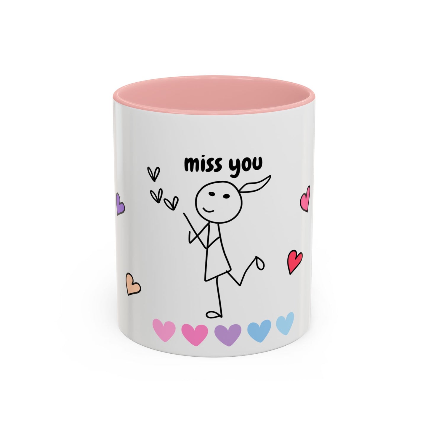 Miss You Accent Coffee Mug - Heartwarming Gift for Friends, Loved Ones, Birthdays, Valentine's Day, Coffee Lovers