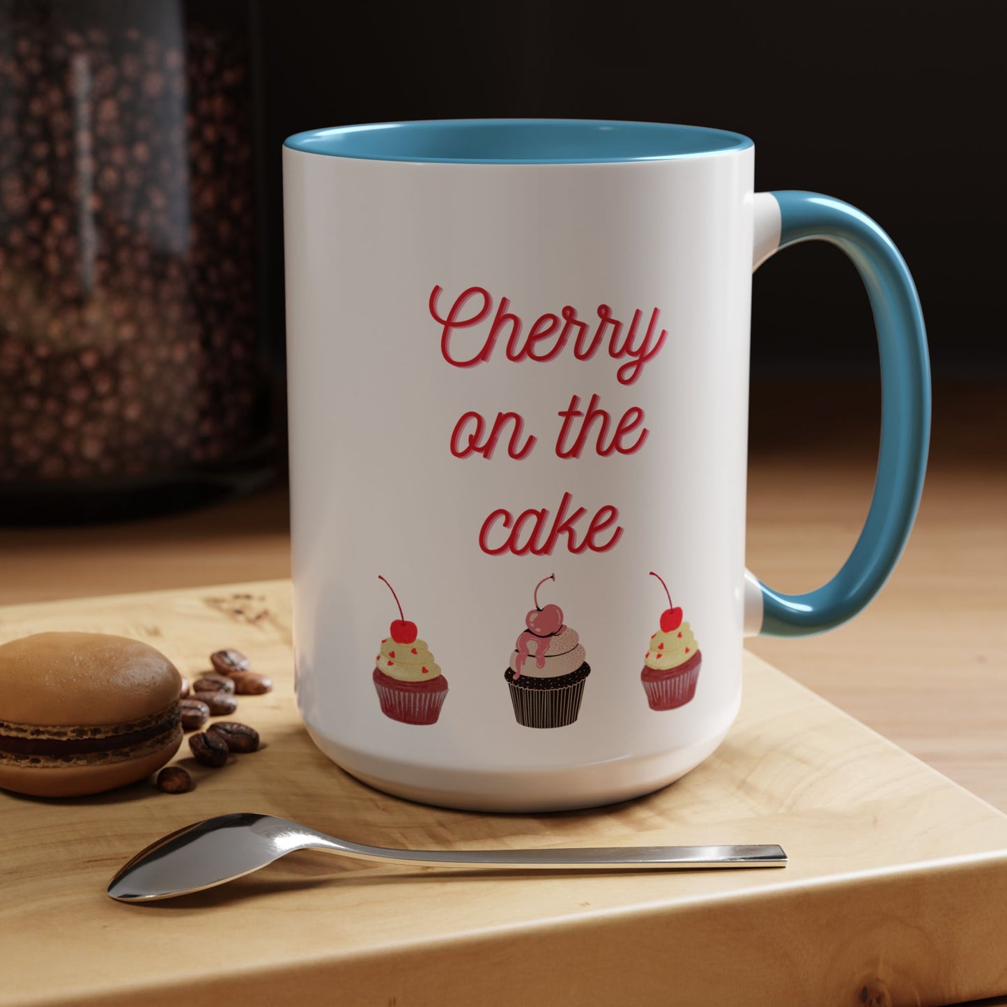 Cute Cupcake Themed Coffee Mug, Sweet Gift for Birthdays, Party Favor, Baking Lover, Kitchen Decor, Cherry on the Cake
