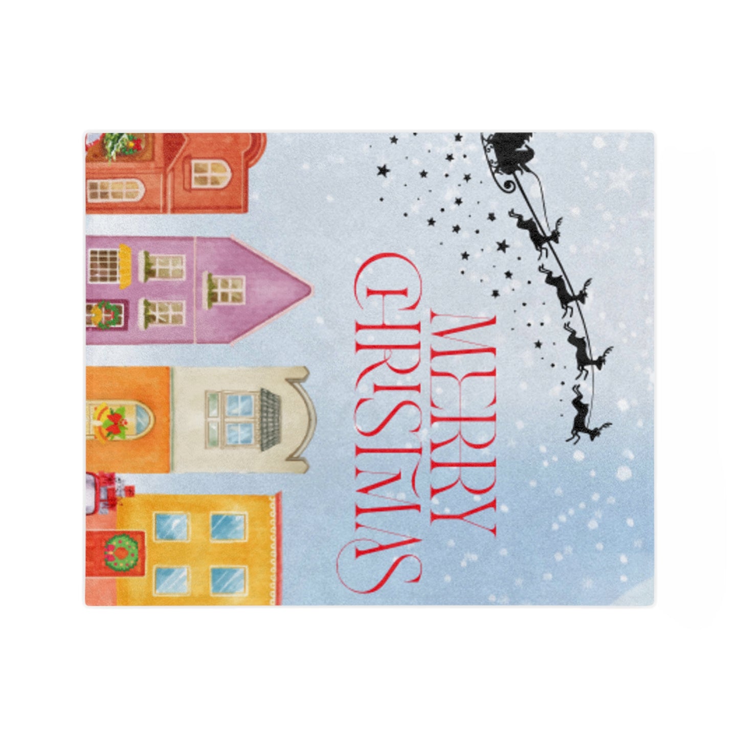 Christmas Velveteen Microfiber Blanket, Cozy Holiday Decor, Snowy Scene Throw, Gift for Her, Winter Warmth, Festive Home Accessory