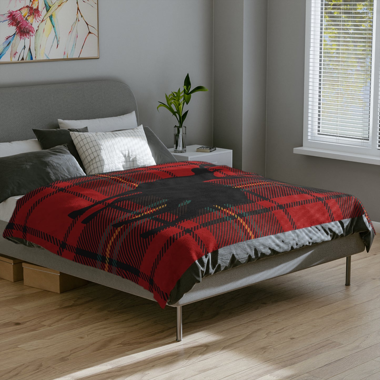 Cozy Plaid Deer Blanket