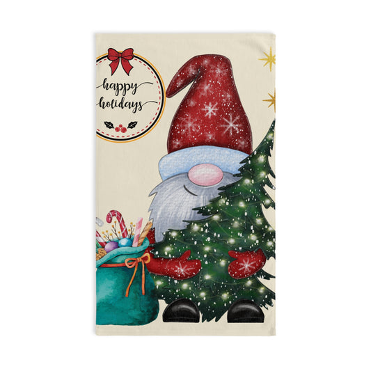 Christmas Gnome Hand Towel, Holiday Kitchen Decor, Festive Gifting, Cute Tea Towel for Christmas, Merry Holidays Towel, Gnome Lover Gift