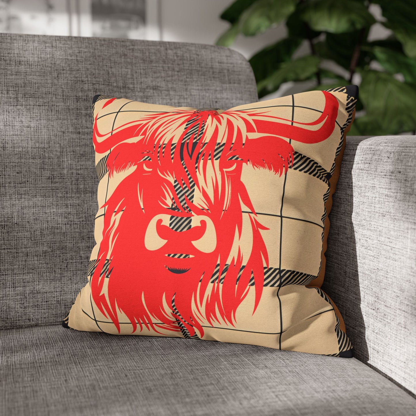 Rustic Highland Cow Pillowcase | Cozy Farmhouse Decor, Animal Lover Gift, Unique Home Accent, Throw Pillow Cover, Country Style Decor