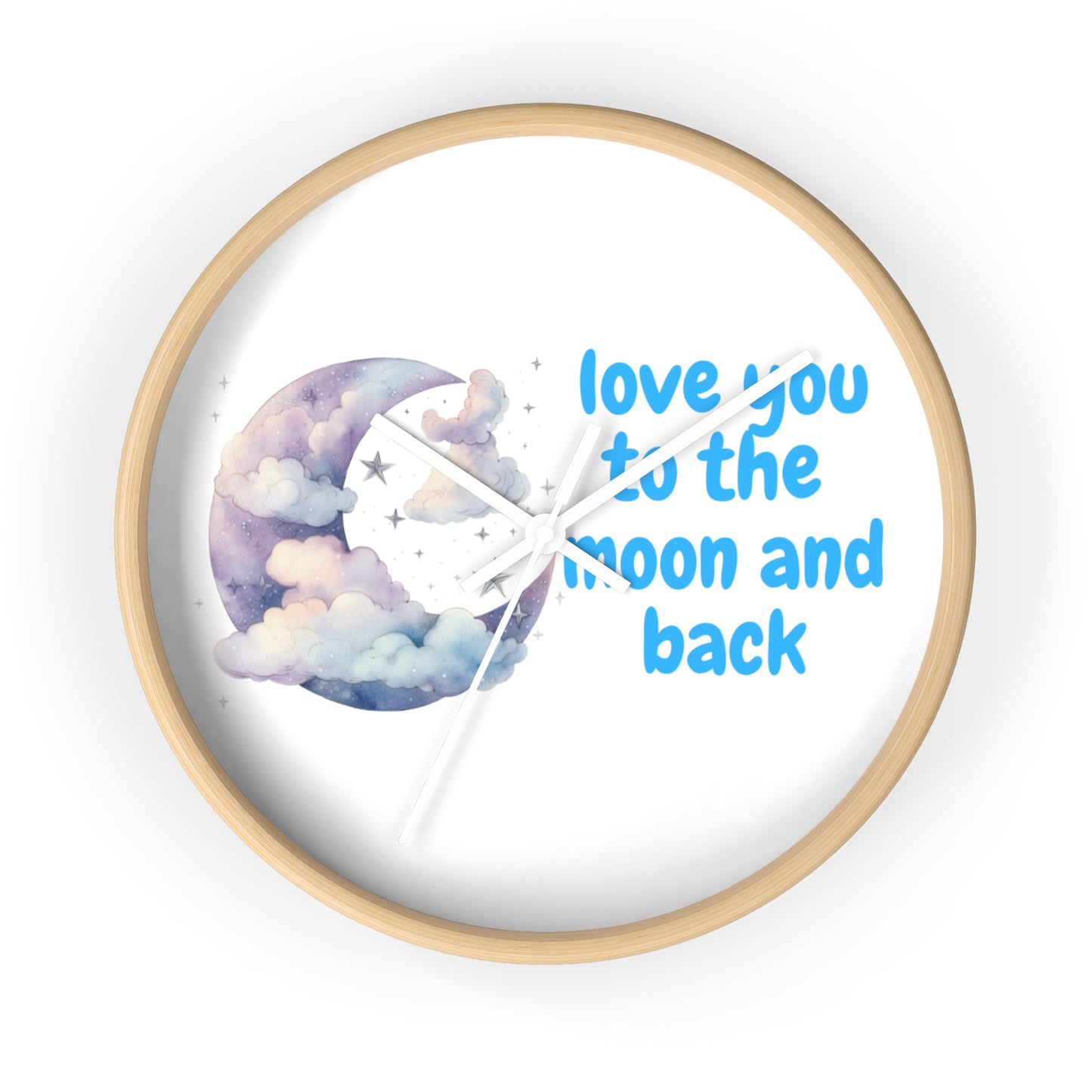 Moon and Back Wall Clock, Love You Wall Decor, Gift for Couples, Nursery Clock, Sweet Home Decor, Romantic Gift