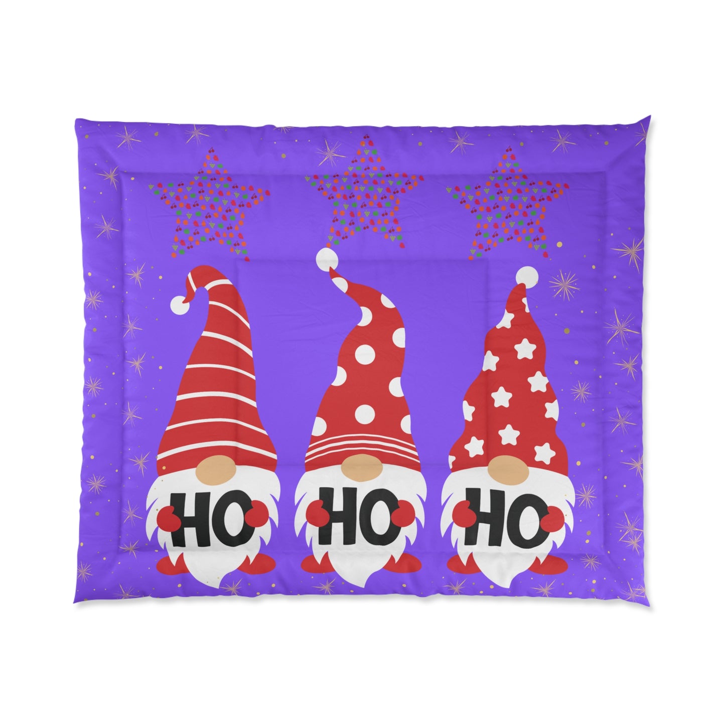 Playful Gnome Comforter - Cozy Holiday Bedding, Unique Christmas Decor, Festive Bedroom Accessory, Cute Gift Idea, Seasonal Home Textile