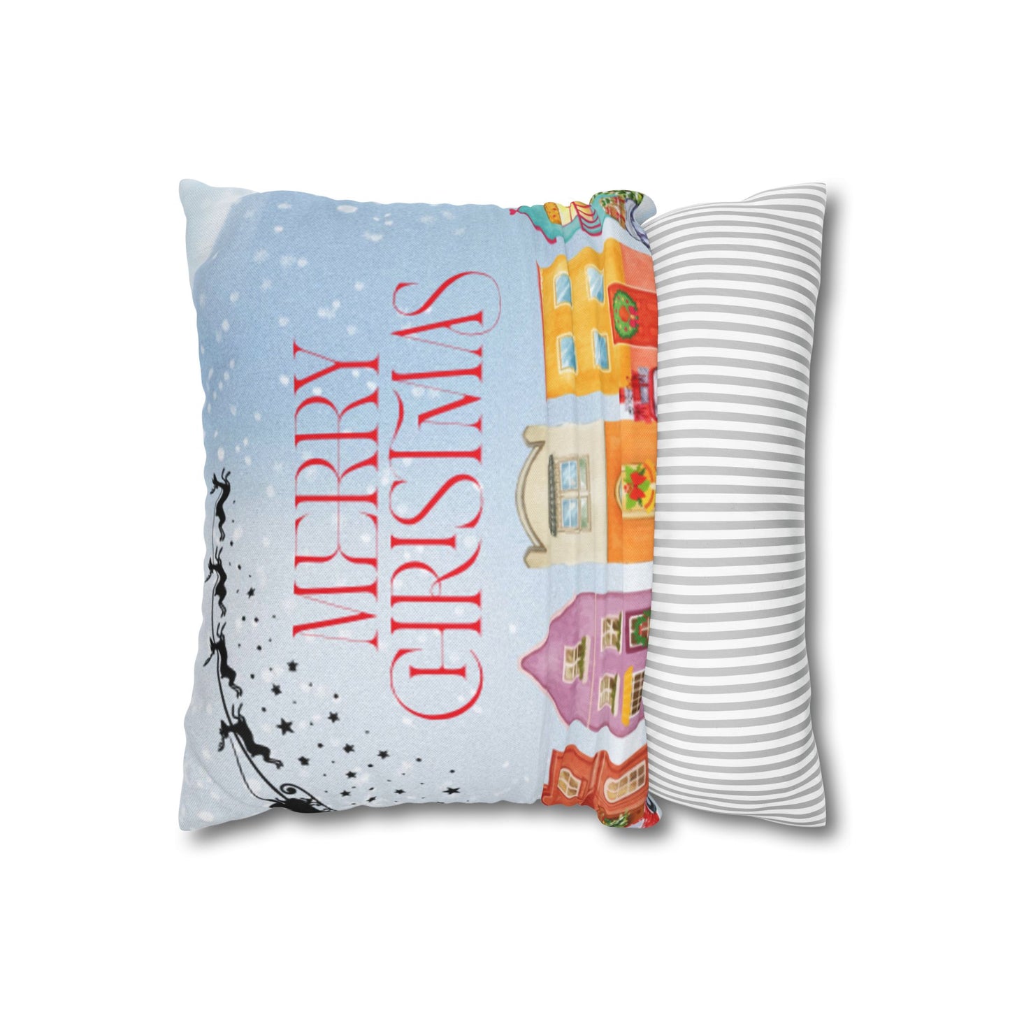 Christmas Decorative Pillowcase with Merry Christmas Design, Holiday Home Decor, Seasonal Cushion Cover, Gift for Her, Festive Accent