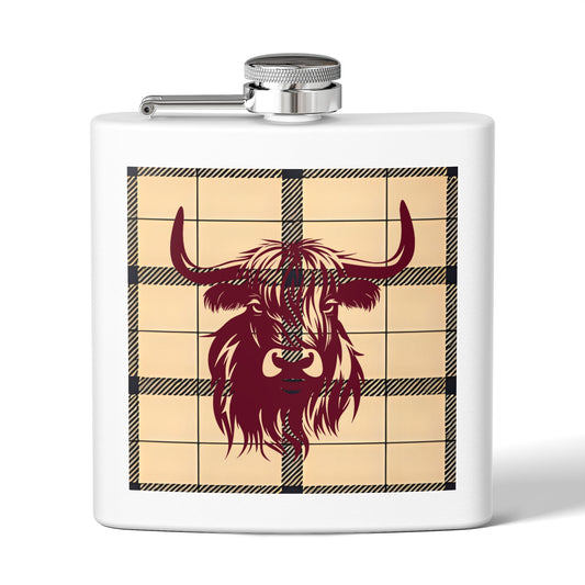 Highland Cow Flask, Bull Design Drink Container, Gift for Him, Outdoor Camping, Personalized Wedding Favors, Vintage Style