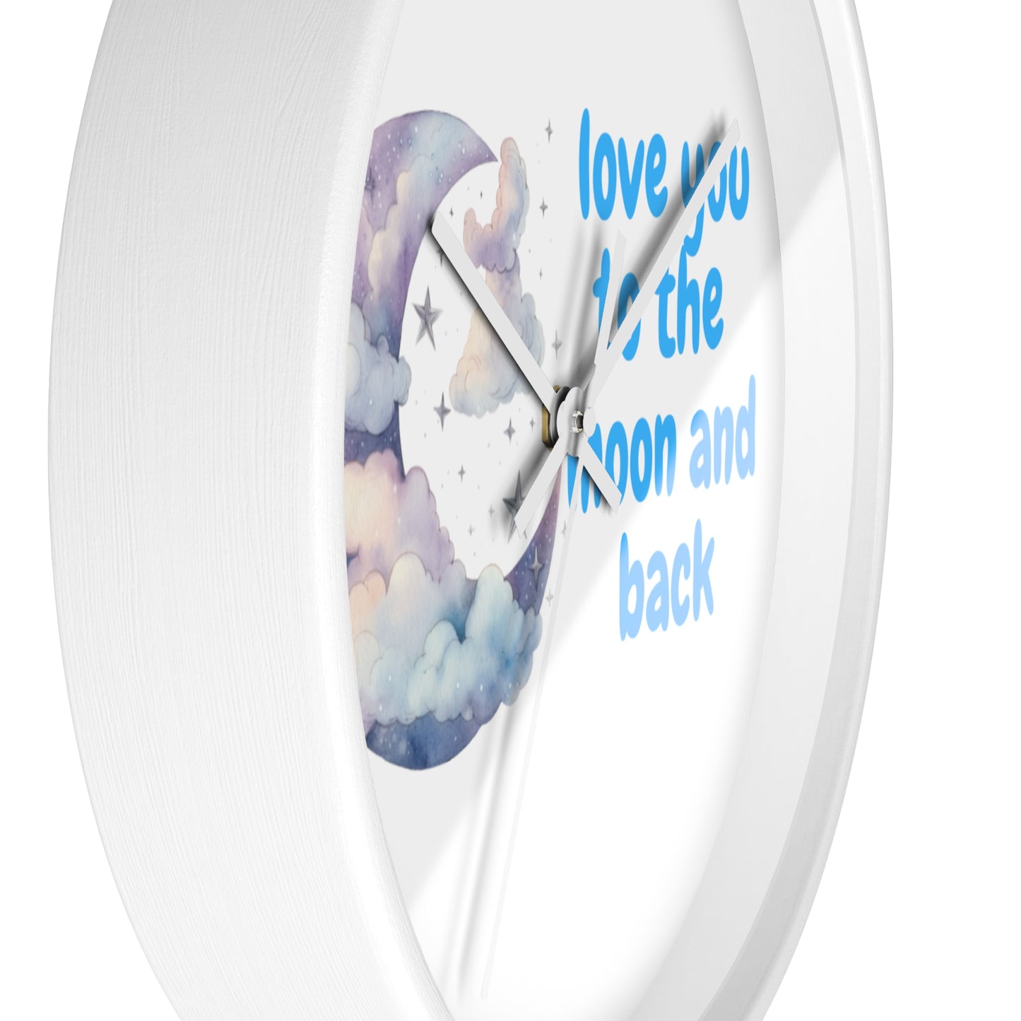 Moon and Back Wall Clock, Love You Wall Decor, Gift for Couples, Nursery Clock, Sweet Home Decor, Romantic Gift