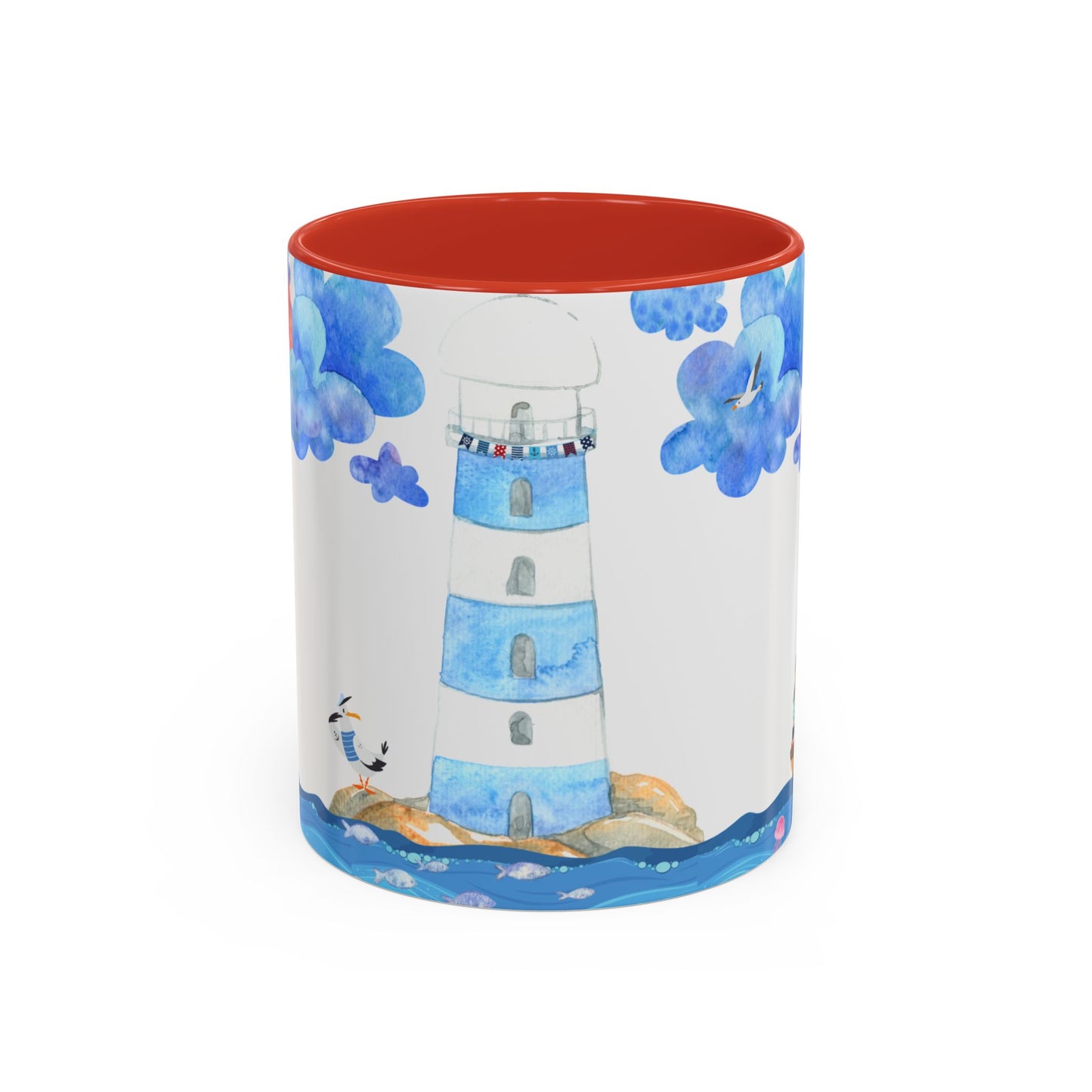 Coastal Lighthouse Coffee Mug, Nautical Drinkware, Beach Themed, Ocean Lover Gift, Relaxing Home Decor