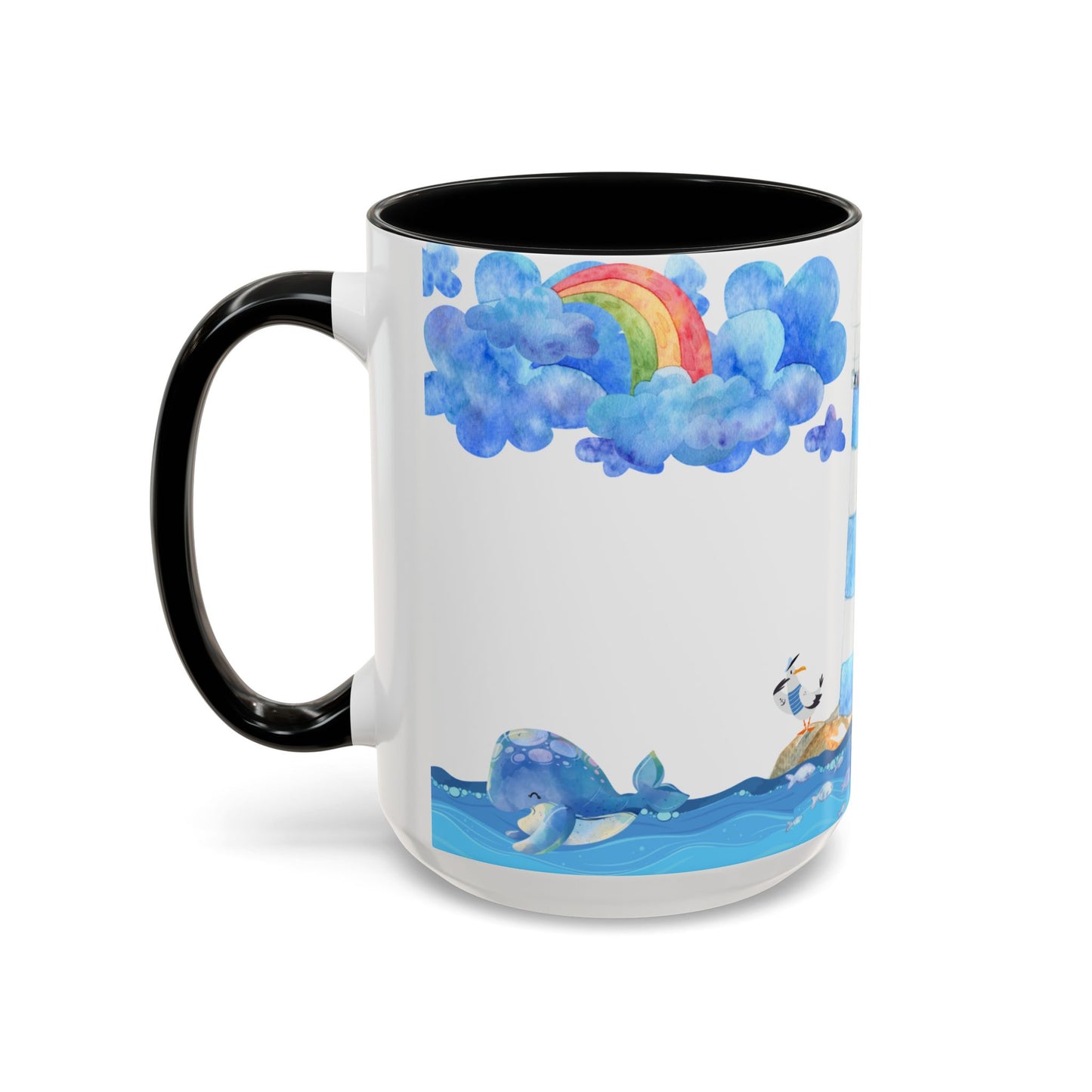 Coastal Lighthouse Coffee Mug, Nautical Drinkware, Beach Themed, Ocean Lover Gift, Relaxing Home Decor
