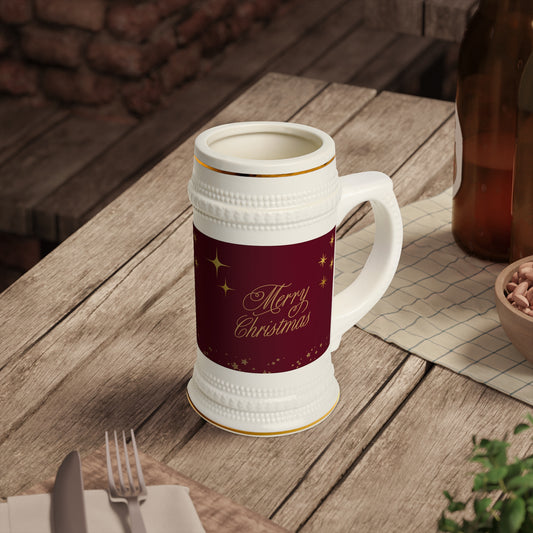 Festive Beer Stein Mug - Merry Christmas Gift, Holiday Decor, Unique Party Cup, Custom Celebration Drinkware, Home Bar Accessory