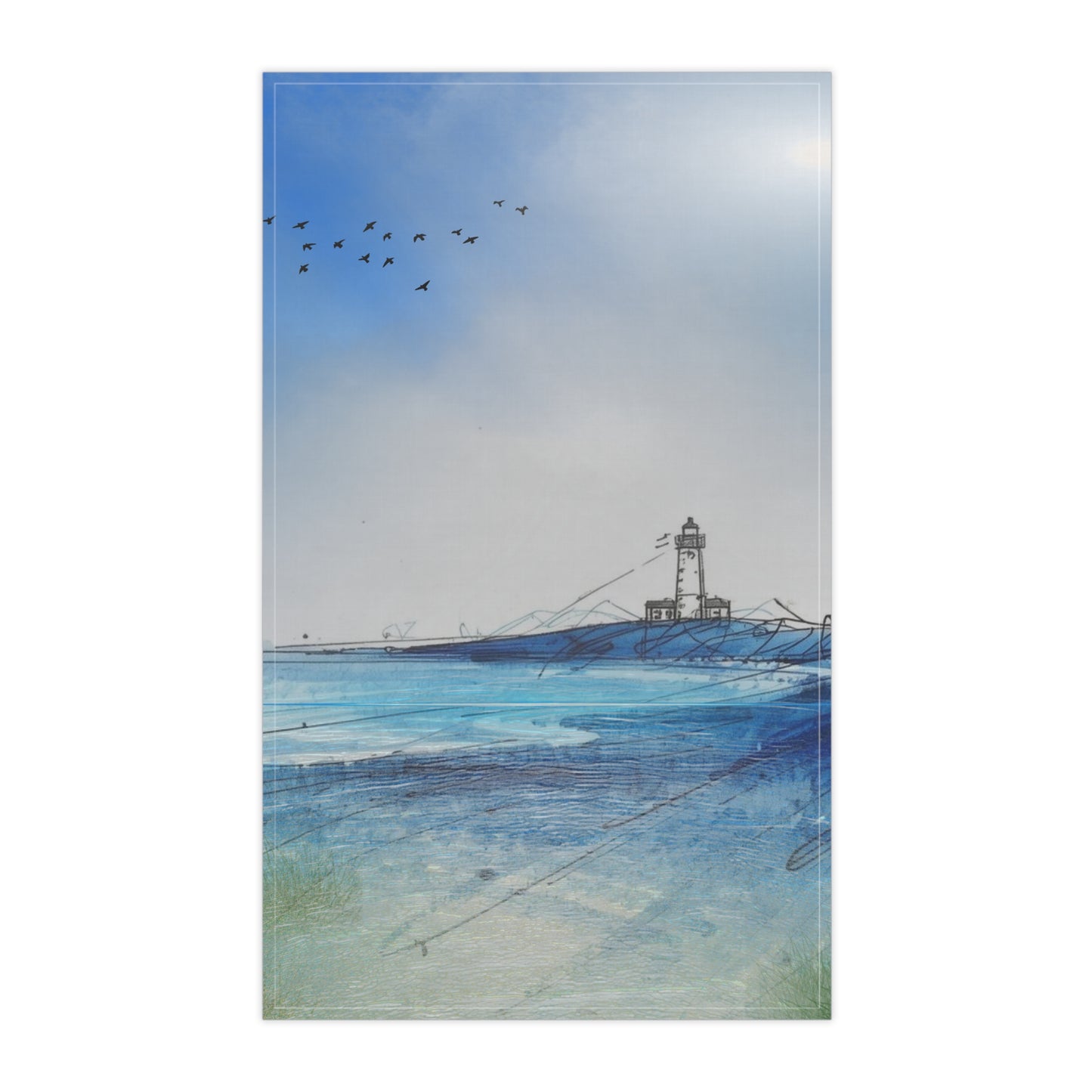 Coastal Lighthouse Tea Towels, Nautical Kitchen Decor, Beach House Gifts, Coastal Living Gifts, Ocean-Themed Home Accessories
