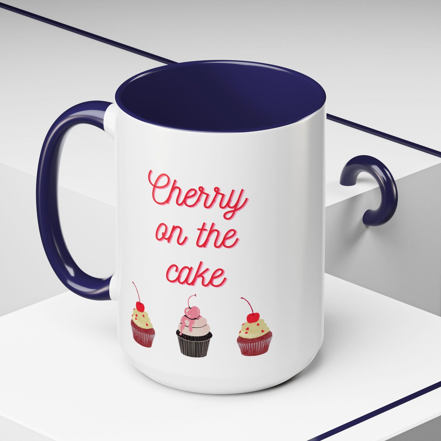 Cute Cupcake Themed Coffee Mug, Sweet Gift for Birthdays, Party Favor, Baking Lover, Kitchen Decor, Cherry on the Cake