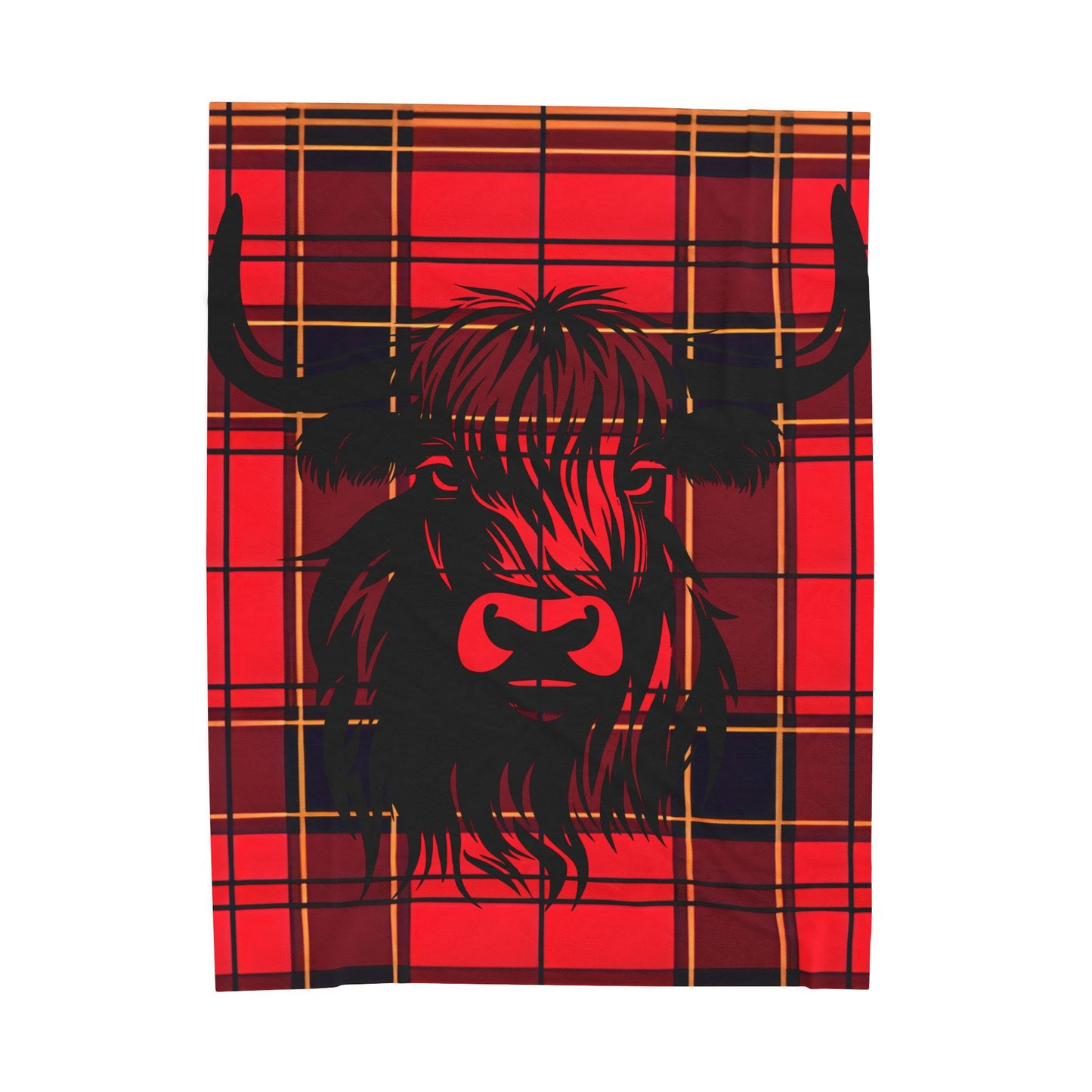 Cozy Highland Cow Blanket, Snuggle Throw for Home Decor, Perfect Gift for Animal Lovers, Winter Warmth, Plaid Style