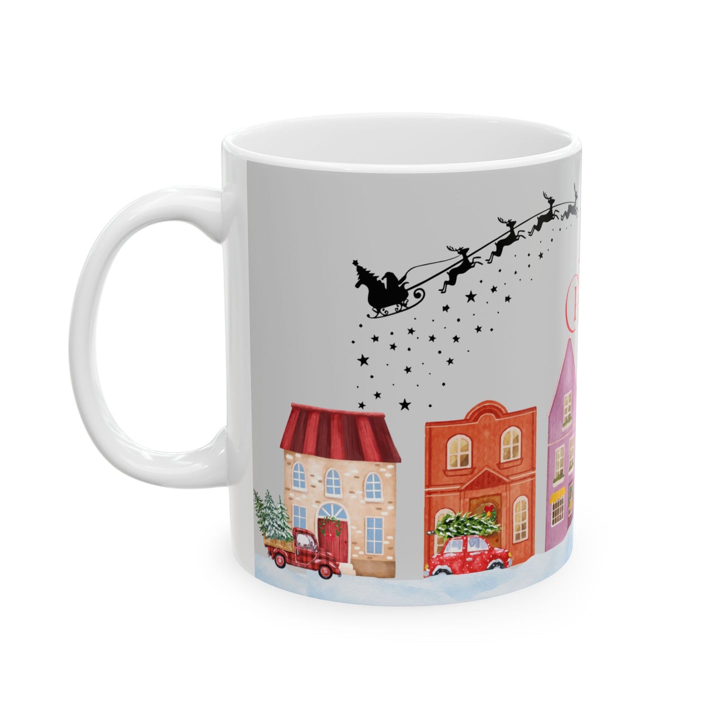 Christmas Ceramic Mug, Festive Holiday Drinkware, Merry Christmas Gift, Winter Décor, Cheerful Coffee Cup