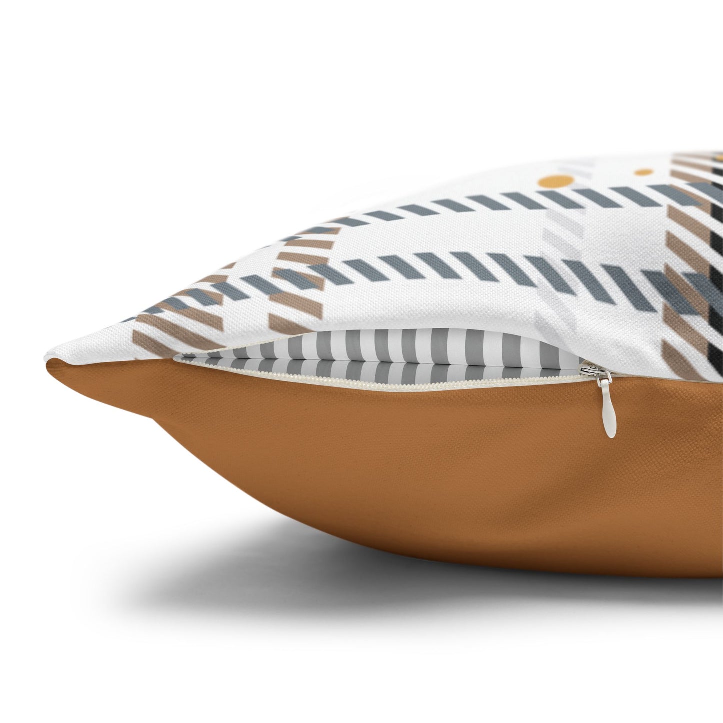 Gold Plaid Decorative Pillowcase — Plaid Throw Pillow Cover with Metallic Heart & Floral Accents