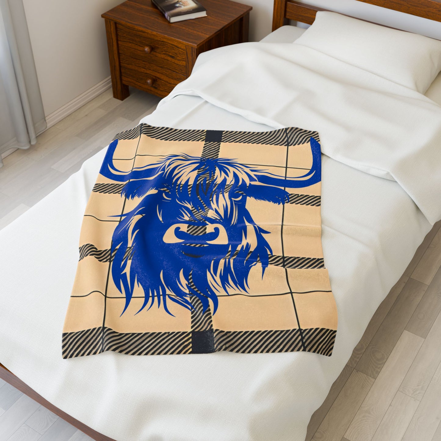 Highland Cow Plush Blanket - Cozy Soft Throw for Home Decor, Gift for Animal Lovers, Farmhouse Style, Holiday, Living Room