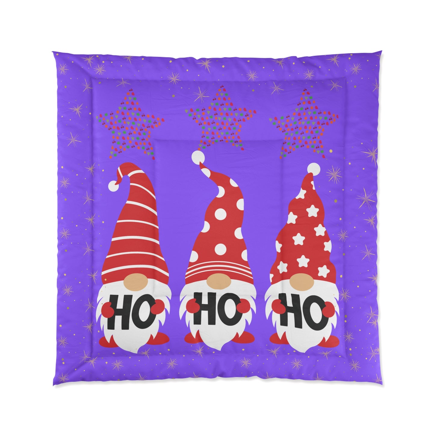 Playful Gnome Comforter - Cozy Holiday Bedding, Unique Christmas Decor, Festive Bedroom Accessory, Cute Gift Idea, Seasonal Home Textile