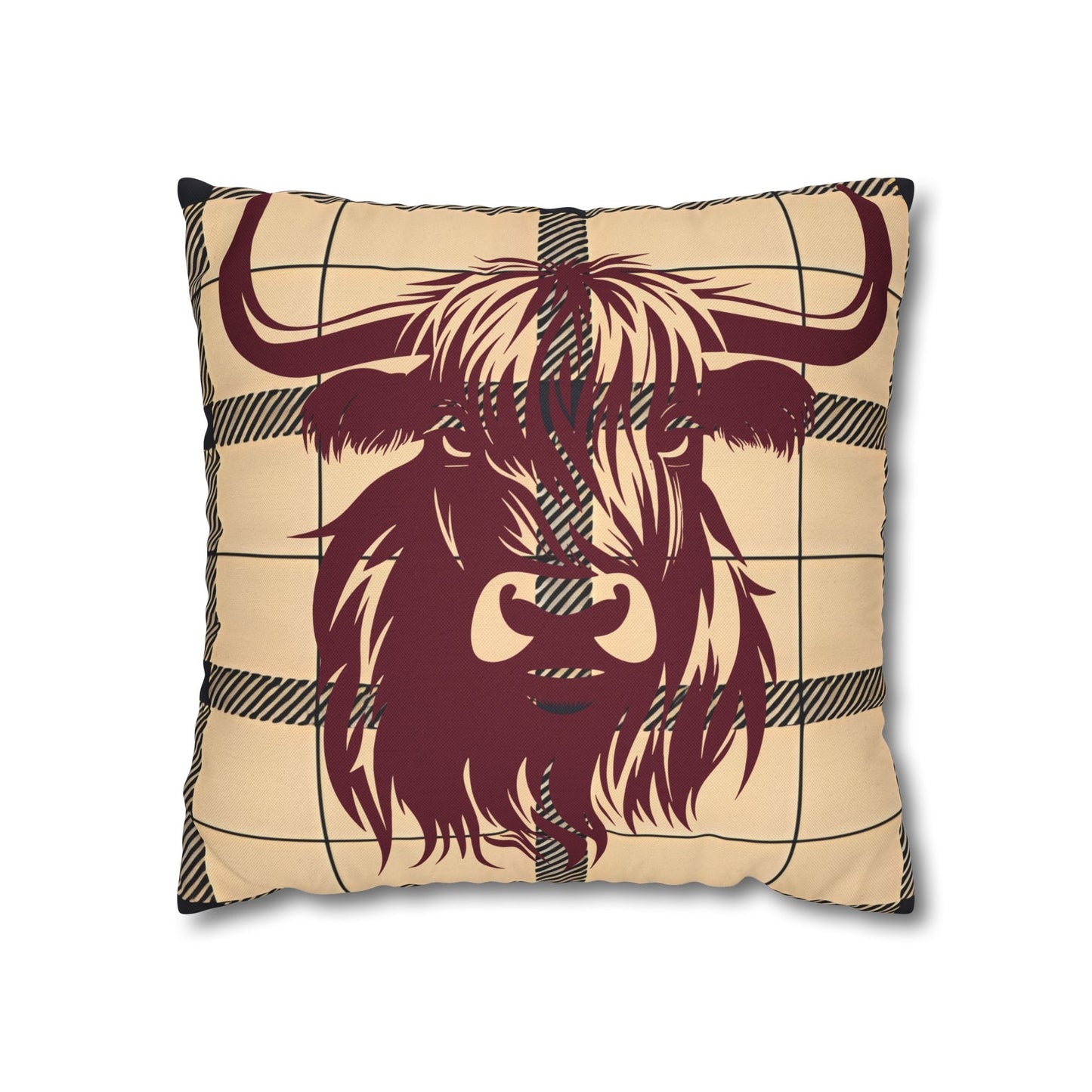 Highland Cow Pillowcase, Cozy Home Decor, Rustic Farmhouse Accent, Unique Gift for Animal Lovers, Throw Pillow Cover, Country Style Cushion