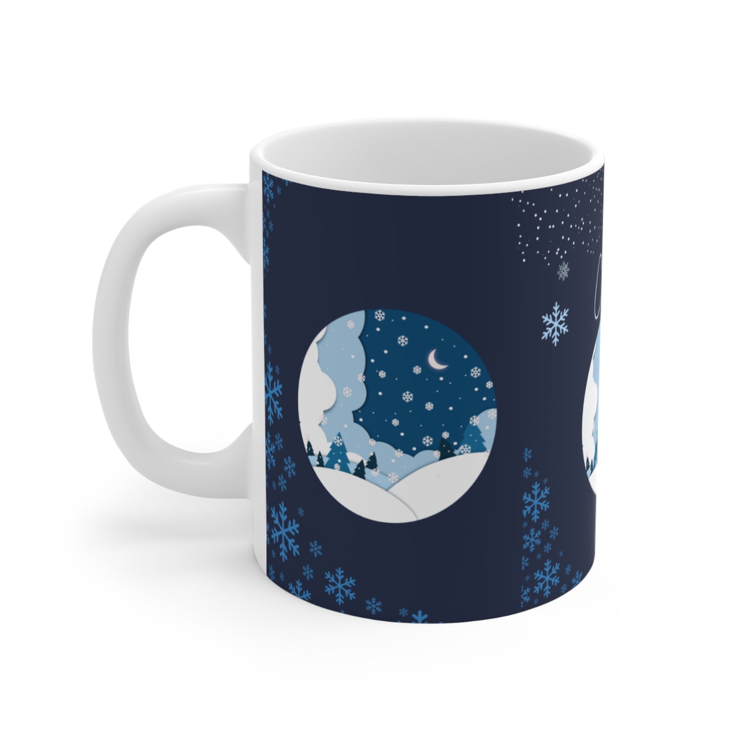 Cozy Christmas Mug, Winter Wonderland Coffee Cup, Holiday Gift, Seasonal Drinkware, Festive Kitchen Decor, Snowy Night Mug