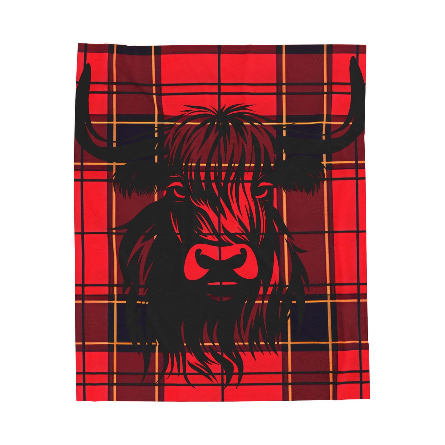 Cozy Highland Cow Blanket, Snuggle Throw for Home Decor, Perfect Gift for Animal Lovers, Winter Warmth, Plaid Style