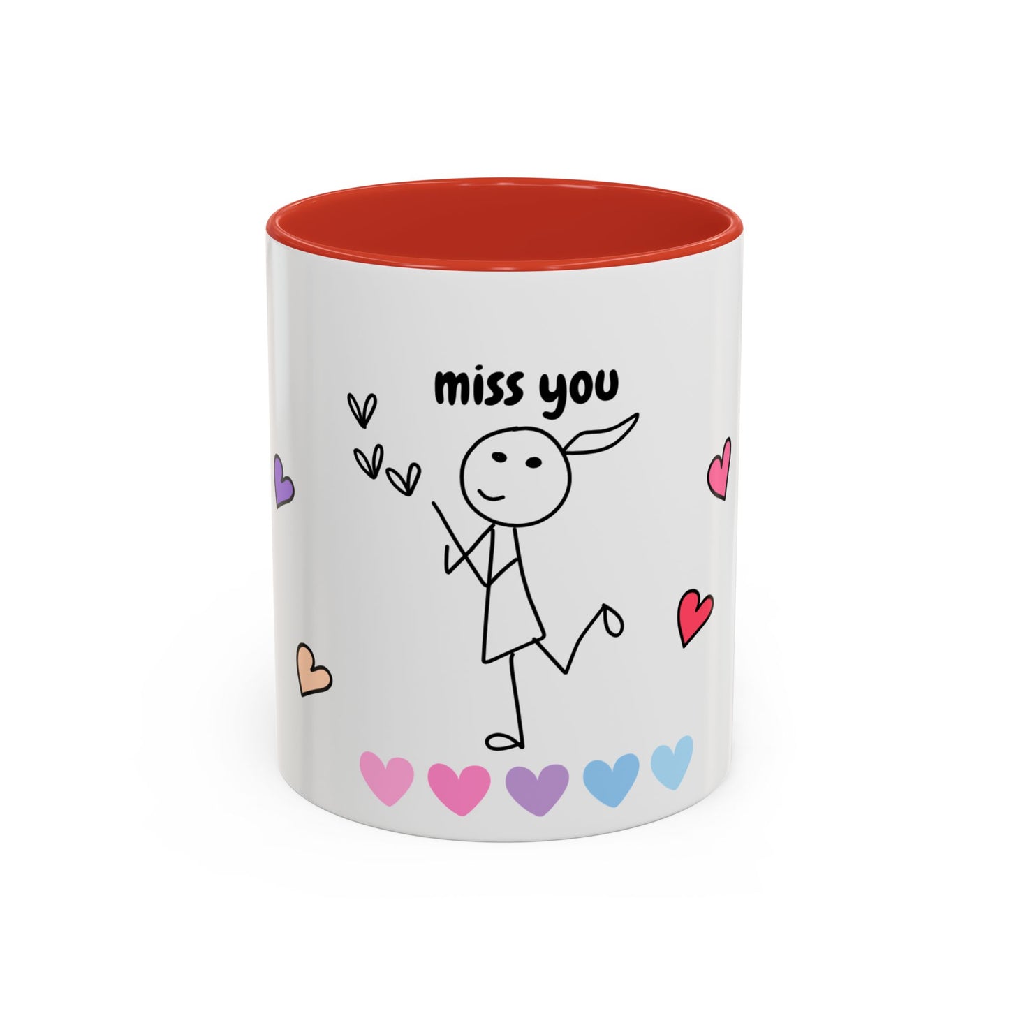 Miss You Accent Coffee Mug - Heartwarming Gift for Friends, Loved Ones, Birthdays, Valentine's Day, Coffee Lovers