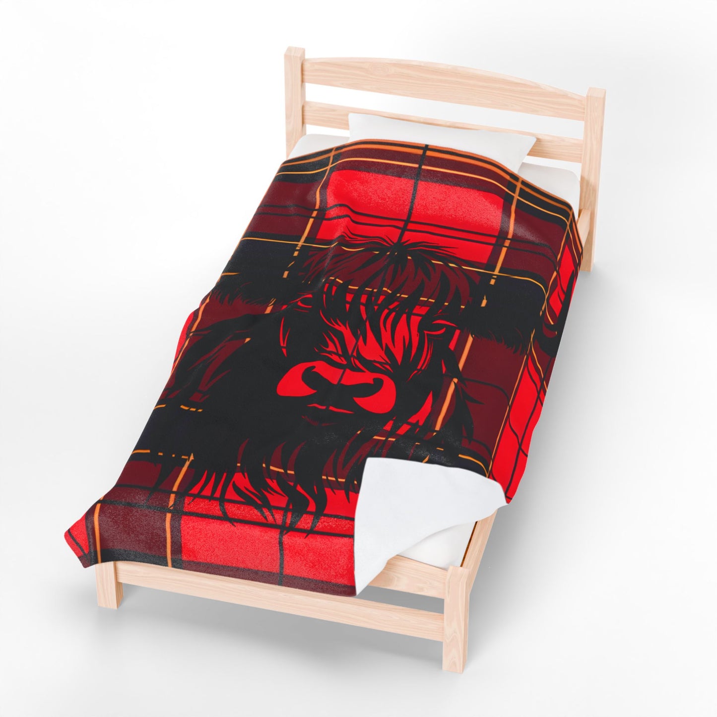 Cozy Highland Cow Blanket, Snuggle Throw for Home Decor, Perfect Gift for Animal Lovers, Winter Warmth, Plaid Style