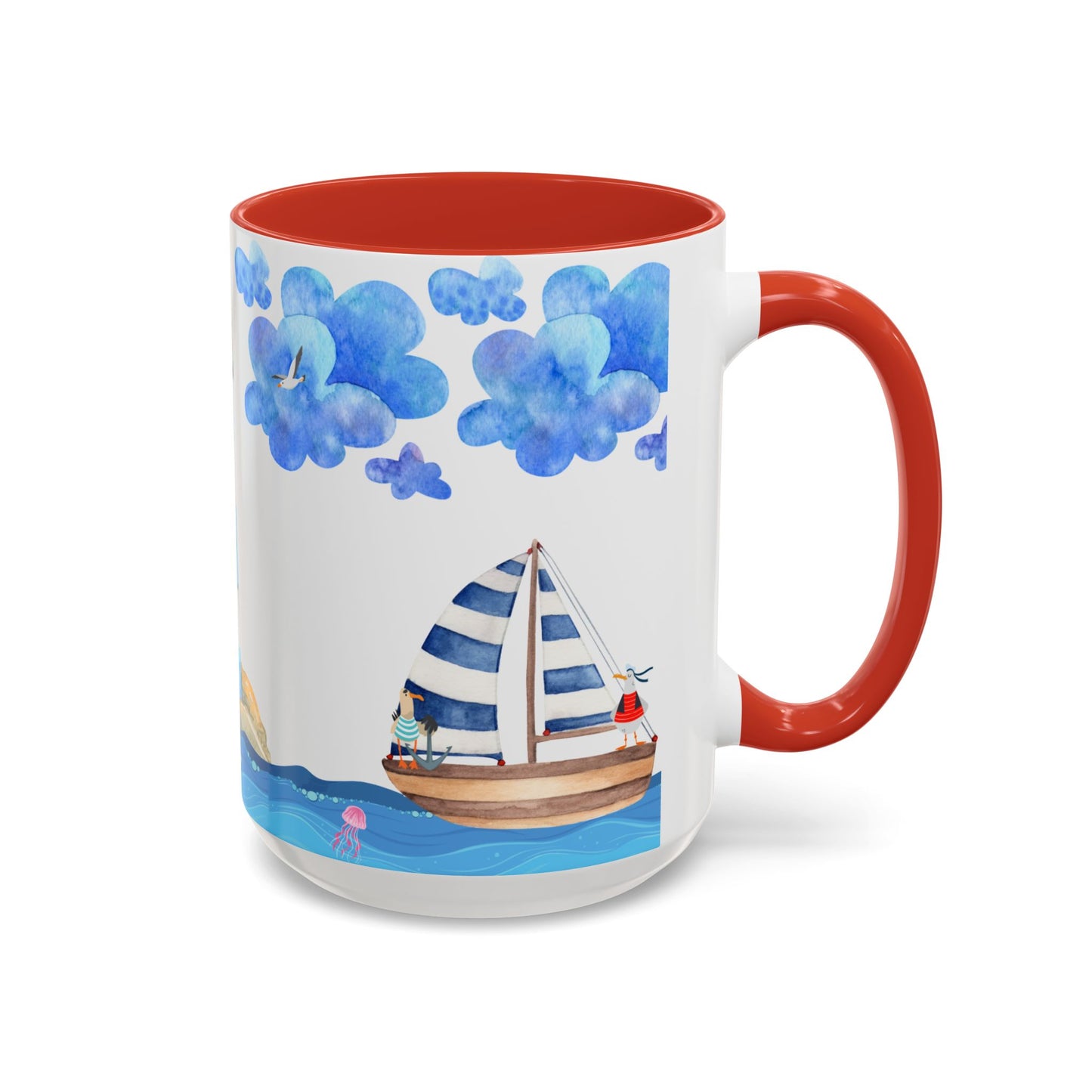 Coastal Lighthouse Coffee Mug, Nautical Drinkware, Beach Themed, Ocean Lover Gift, Relaxing Home Decor