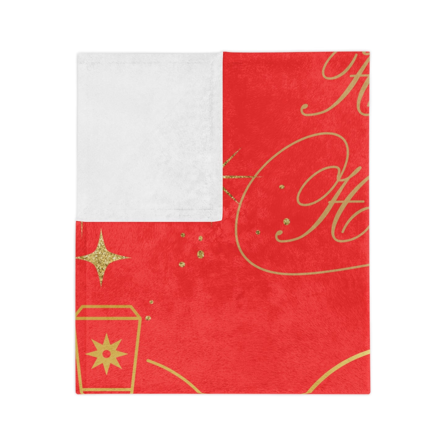 Holiday Nutcracker Velveteen Throw Blanket — "Happy Holidays" Red Microfiber Blanket