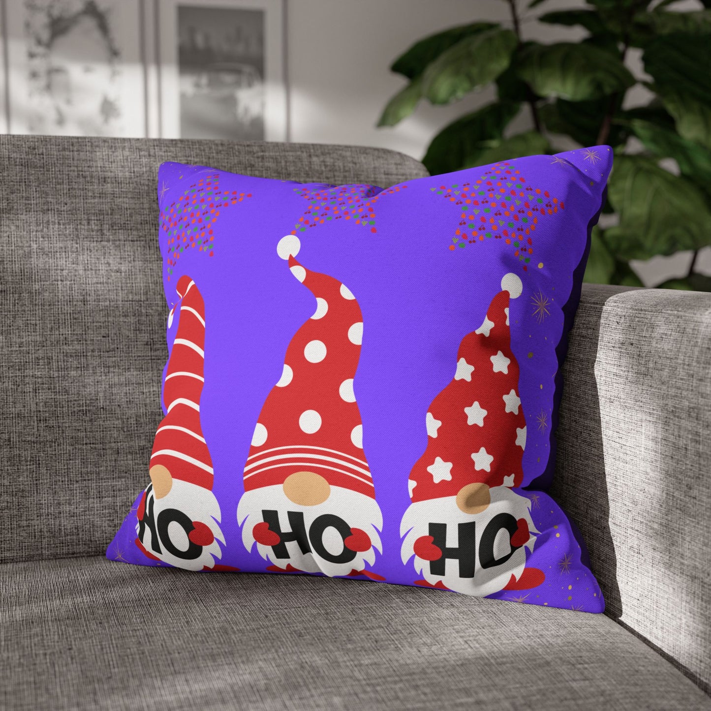 Festive Gnome Pillowcase, Holiday Decor, Cozy Home Accent, Christmas Gift, Seasonal Cushion Cover, Fun Gnome Design
